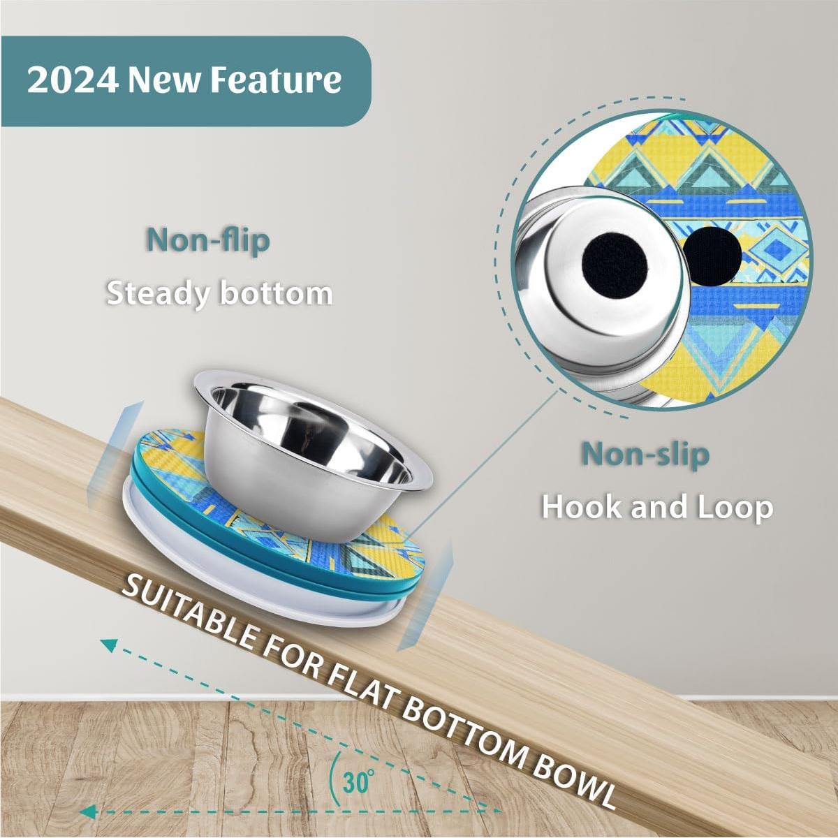 SoulThink® Ant Proof Cat Dog Bowl Tray - SoulThink x Simone Miller Collaboration Pet Food Dish Indoor No Chemical No Water Needed Different from Traditional Ant Trap (Mountain Totem)