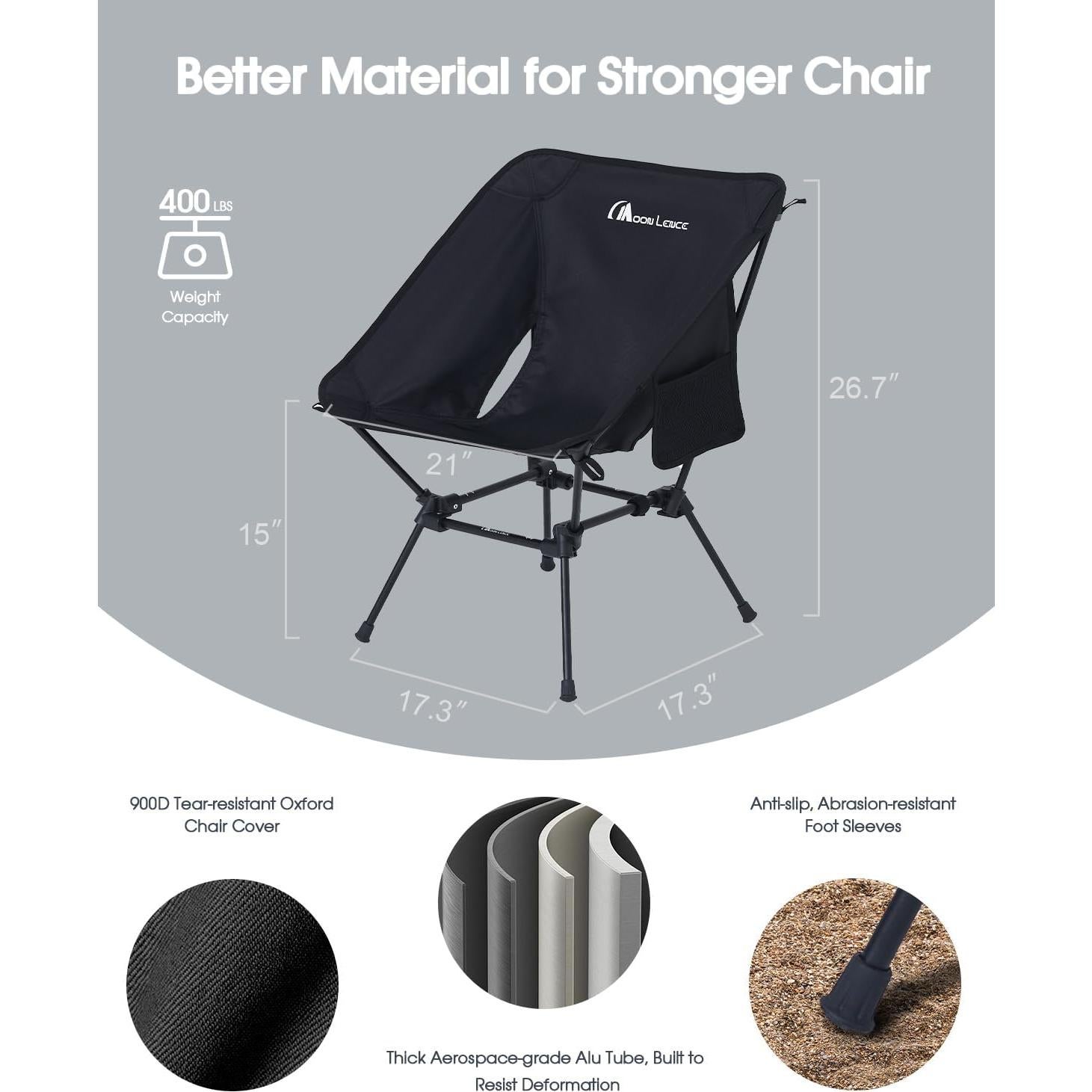 Silla de Camping MOON LENCE CH21-1PC-OLD Ultraligera 181 kg