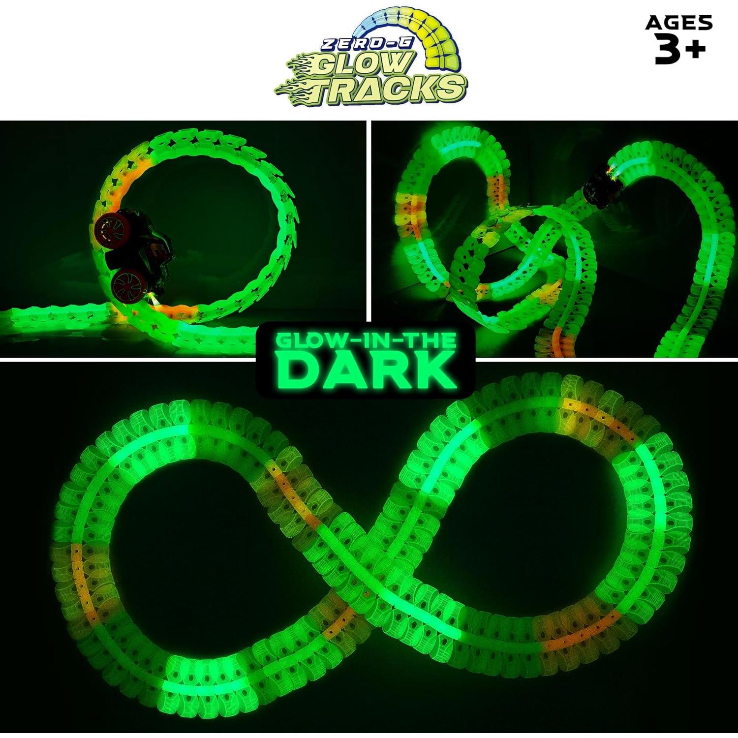 USA Toyz Pista de Carreras Glow Zero-G 105 Piezas LED