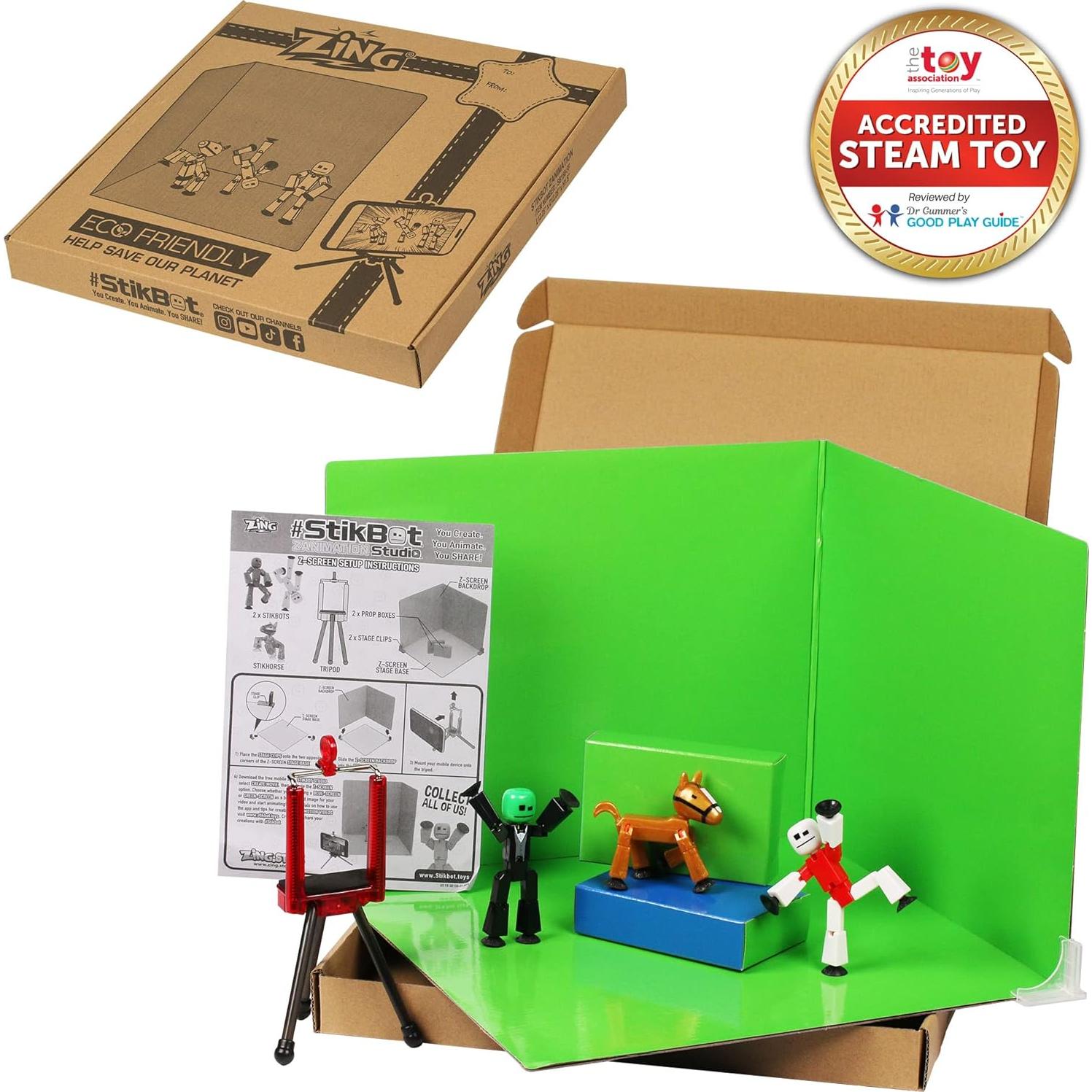 StikBot Zanimation Studio con Caballo y Soporte - 427g