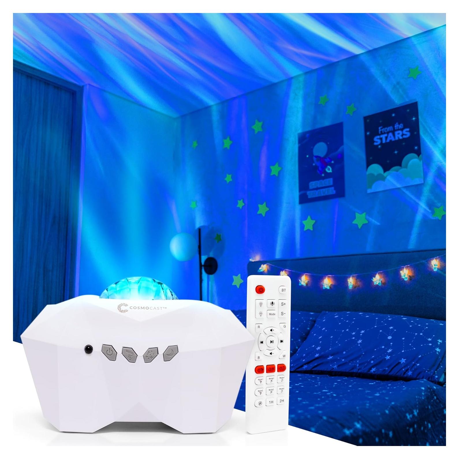 Proyector de Luz Galáctica Cosmocast - Aurora Boreal y Luna
