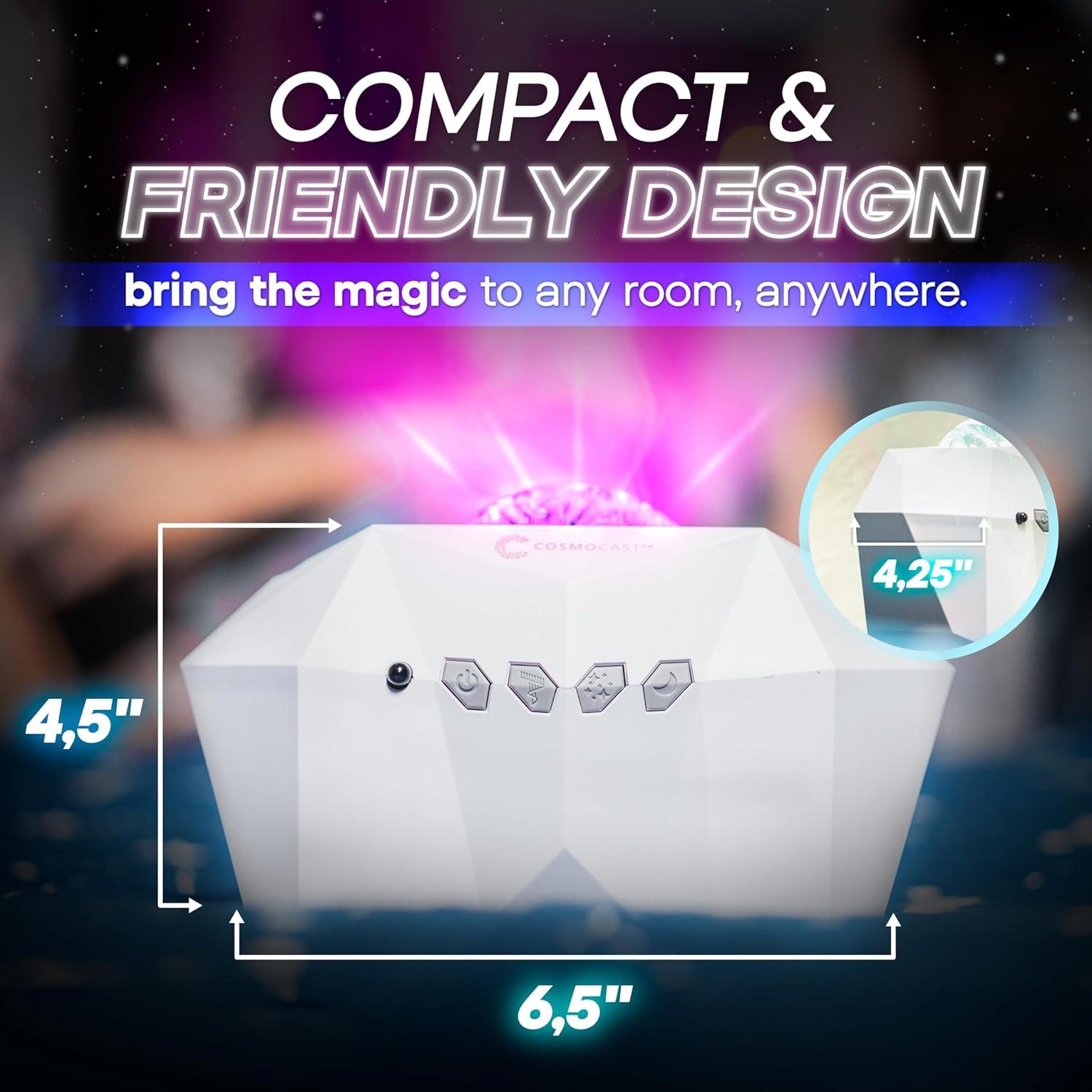 Proyector de Luz Galáctica Cosmocast - Aurora Boreal y Luna