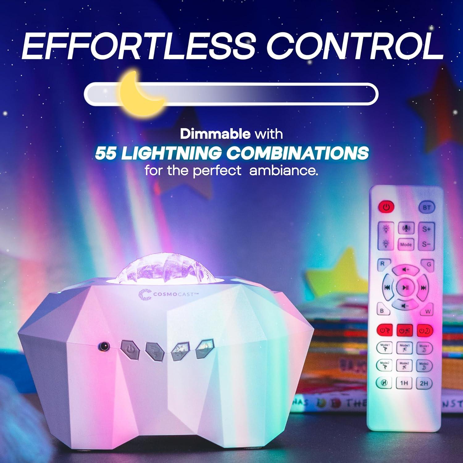 Proyector de Luz Galáctica Cosmocast - Aurora Boreal y Luna