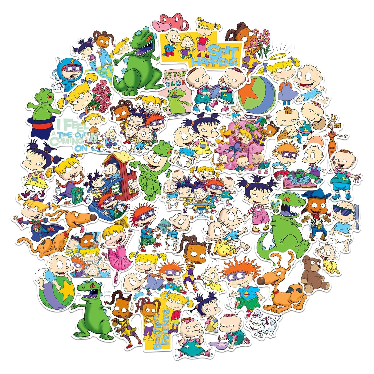 Calcomanías Rugrats Corte Troquelado Vinilo 50 Unidades