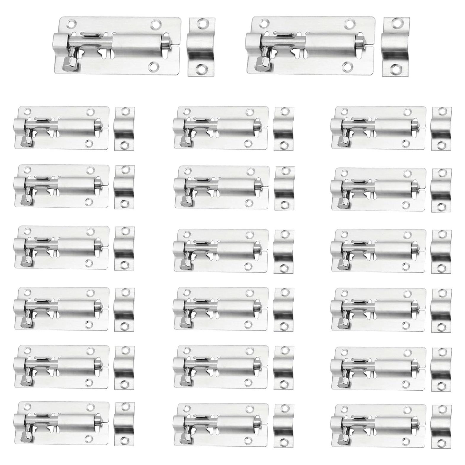 Paquete de 20 Pestillos de Barril QWAQi 7.62 cm Acero Inoxidable