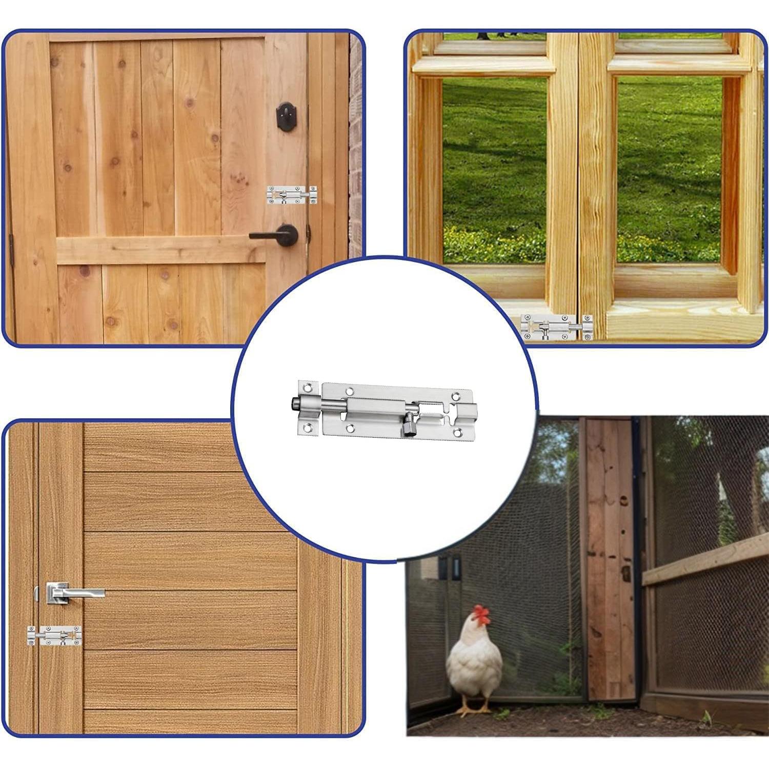 Paquete de 20 Pestillos de Barril QWAQi 7.62 cm Acero Inoxidable