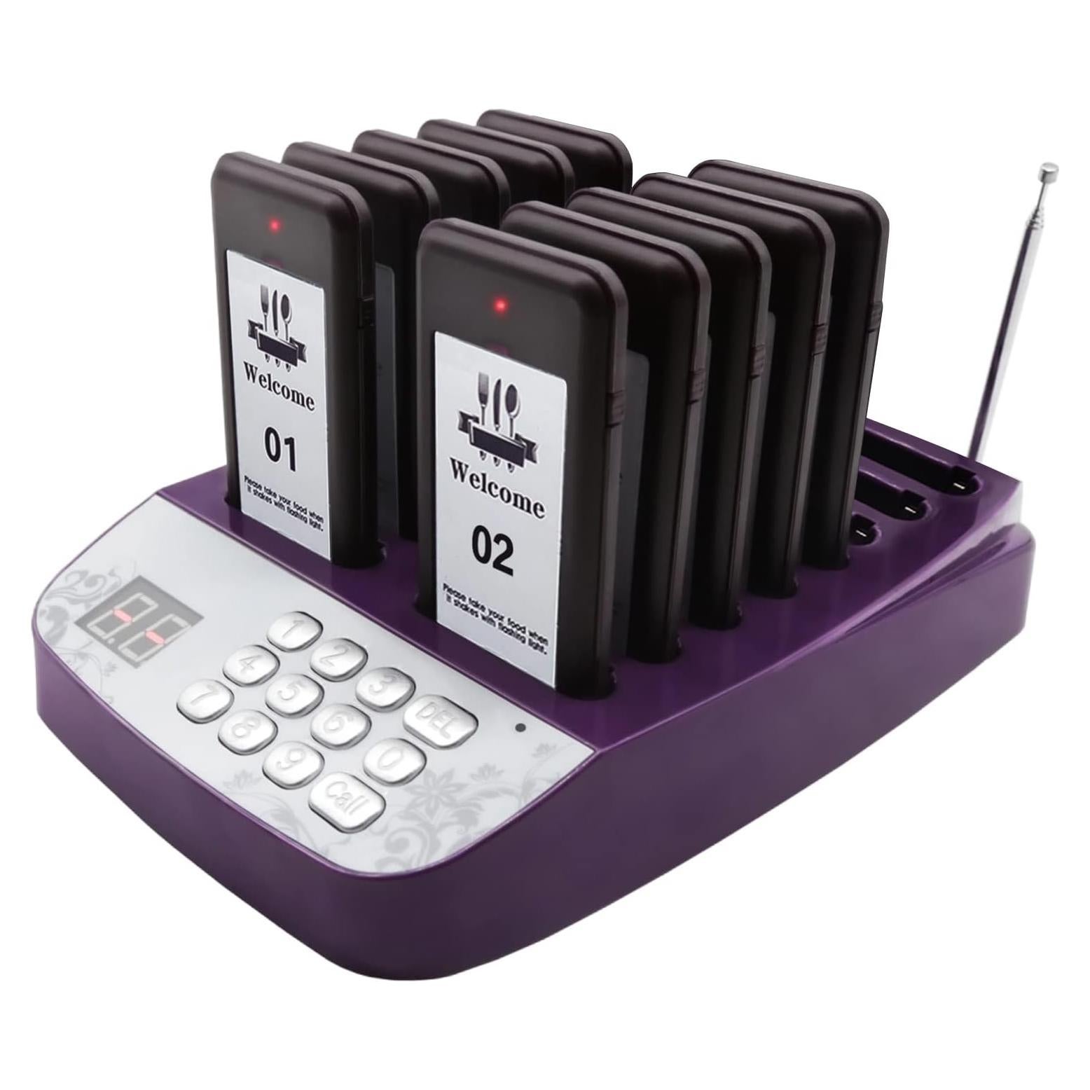 Sistema de Pagers Inalámbrico Daytech 10 Pagers - Buzzer y Vibración