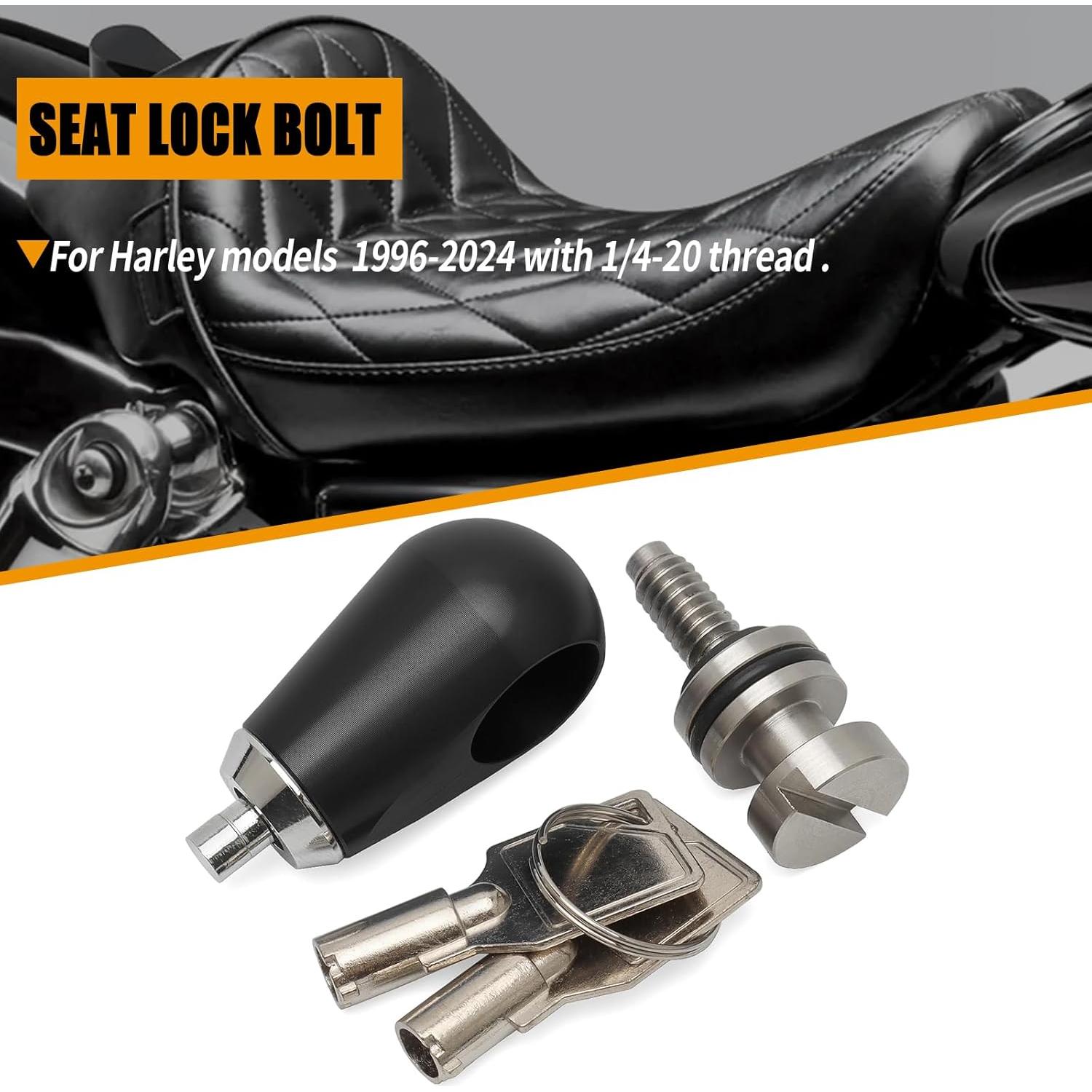 Tornillo de bloqueo de asiento antirrobo Daklvng 1/4-20 para Harley 1996-2024