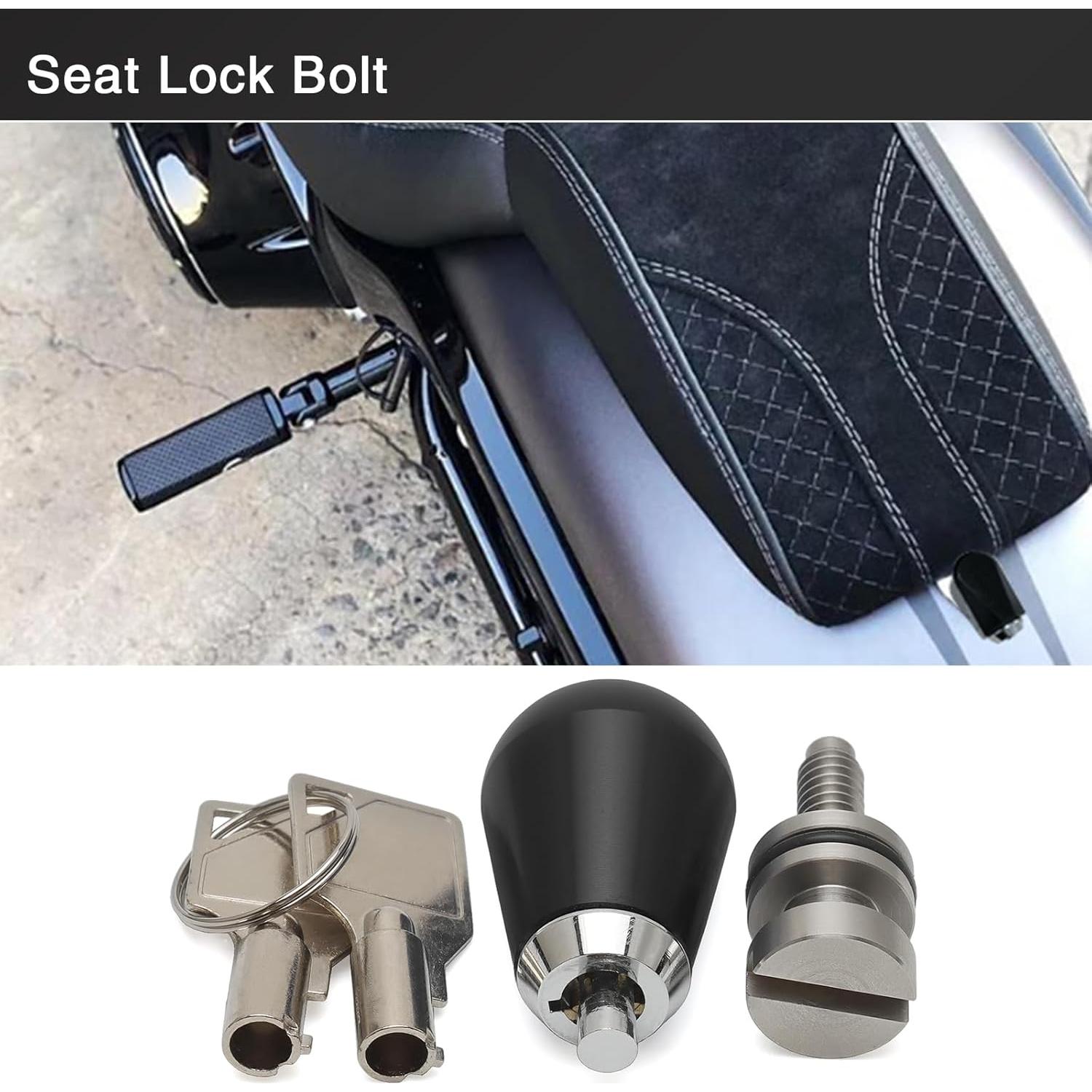 Tornillo de bloqueo de asiento antirrobo Daklvng 1/4-20 para Harley 1996-2024