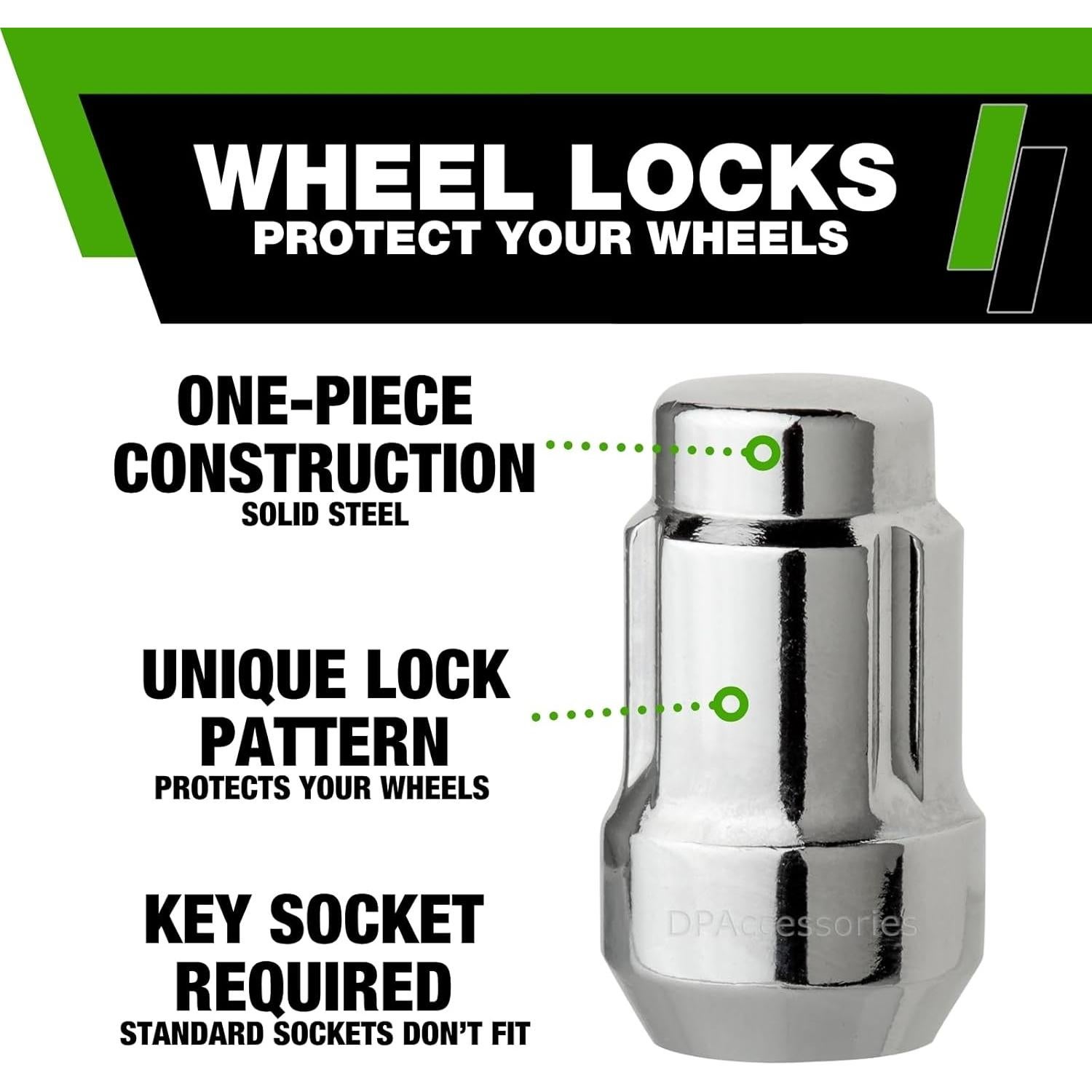 Tuercas de Seguridad DPAccessories M12x1.50 Cromadas - Juego 4