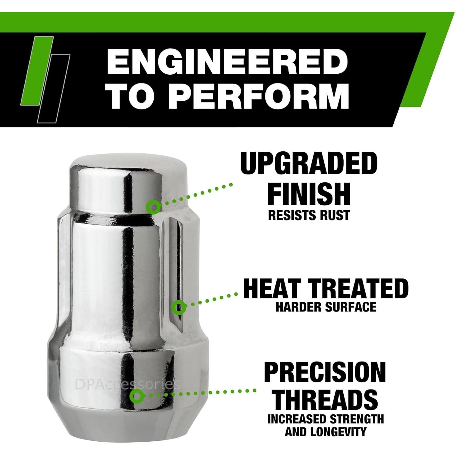 Tuercas de Seguridad DPAccessories M12x1.50 Cromadas - Juego 4