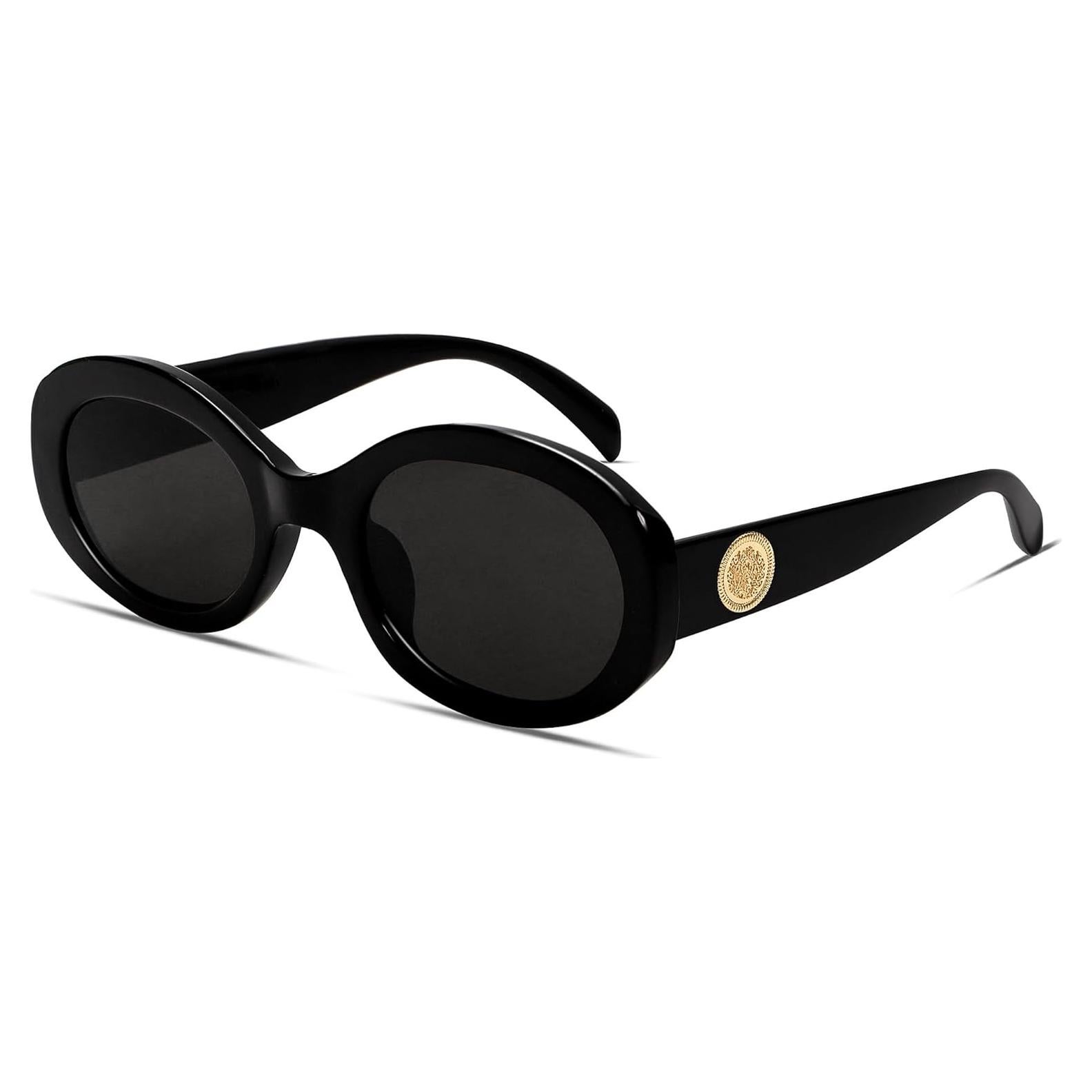 Gafas de sol ovaladas TYA para mujeres UV400 marco grueso