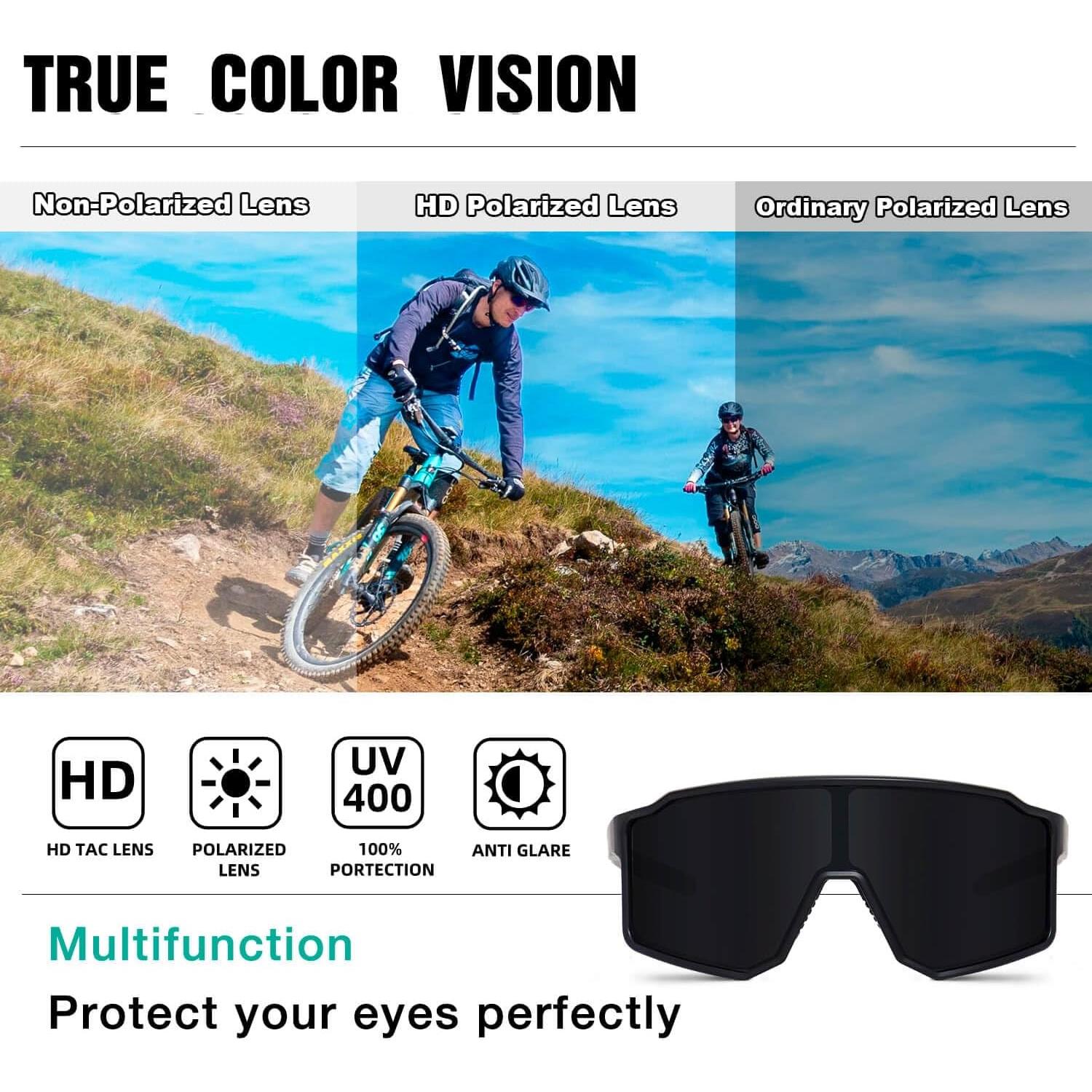 Gafas de sol deportivas polarizadas AVV UV400 - Negro