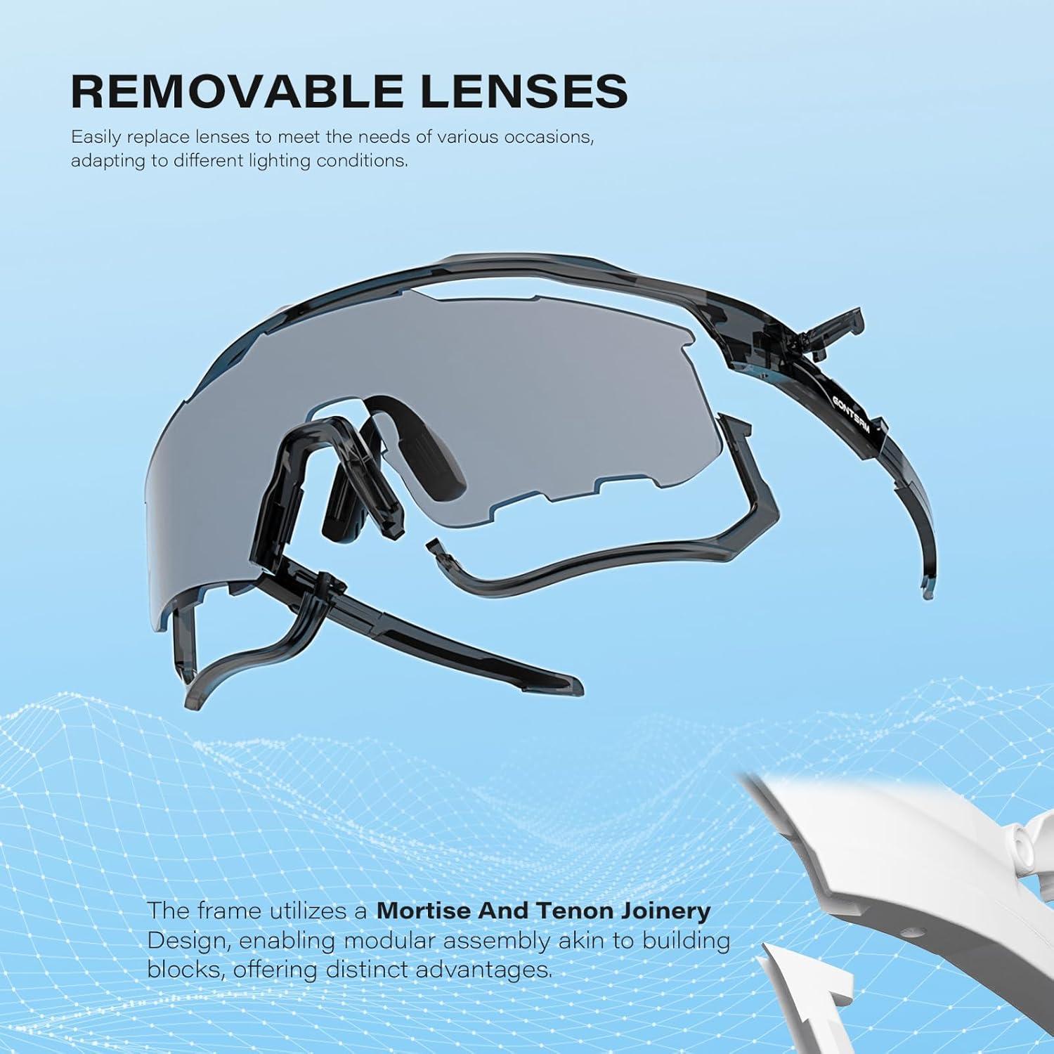 Gafas de sol fotocromáticas GONTSAM UV400 para ciclismo y deportes