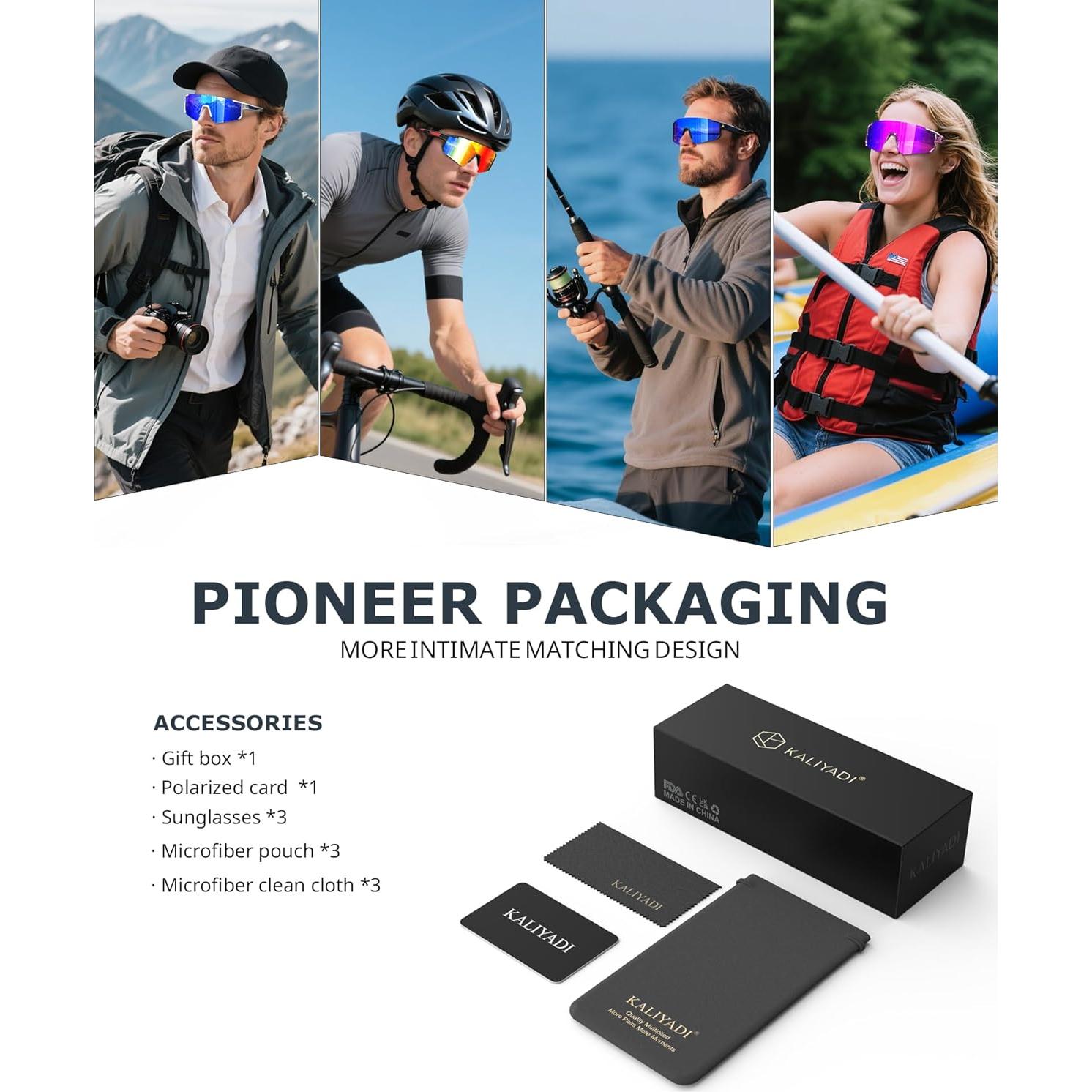 Gafas de Sol Polarizadas KALIYADI UV400 para Correr y Ciclismo