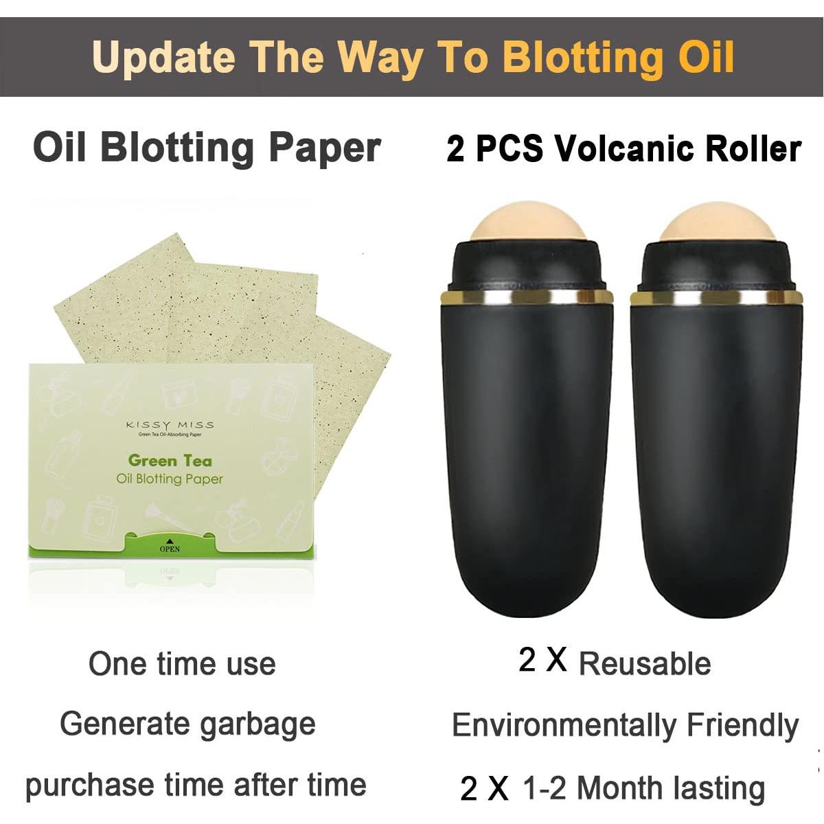 Set 2 Rodillos Faciales Volcánicos Absorbentes de Aceite Ngup Ray