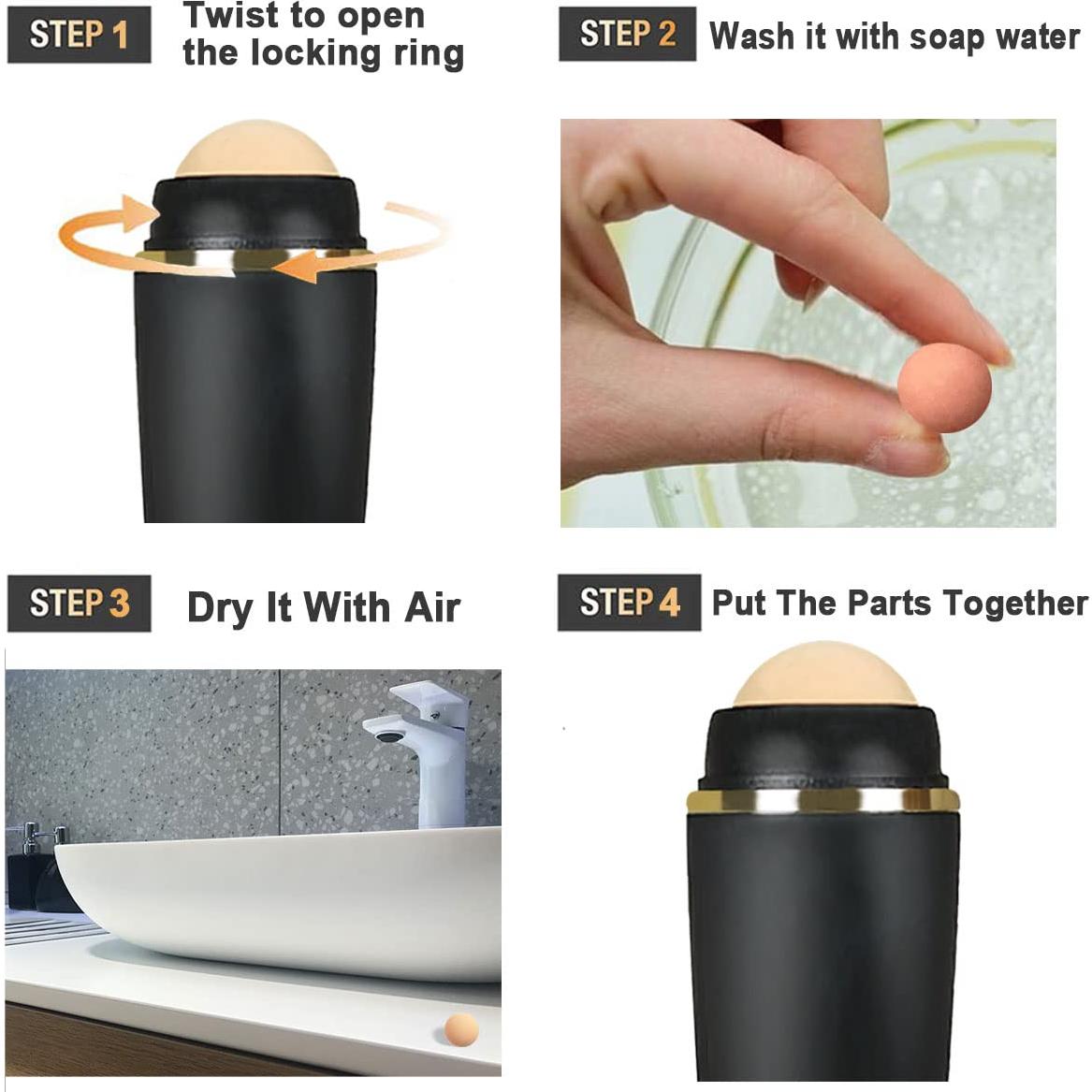 Set 2 Rodillos Faciales Volcánicos Absorbentes de Aceite Ngup Ray