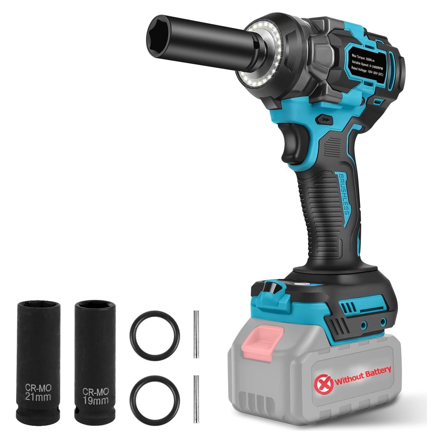 Llave de impacto inalámbrica VOJOTO 1/2" 550N.m 3600RPM