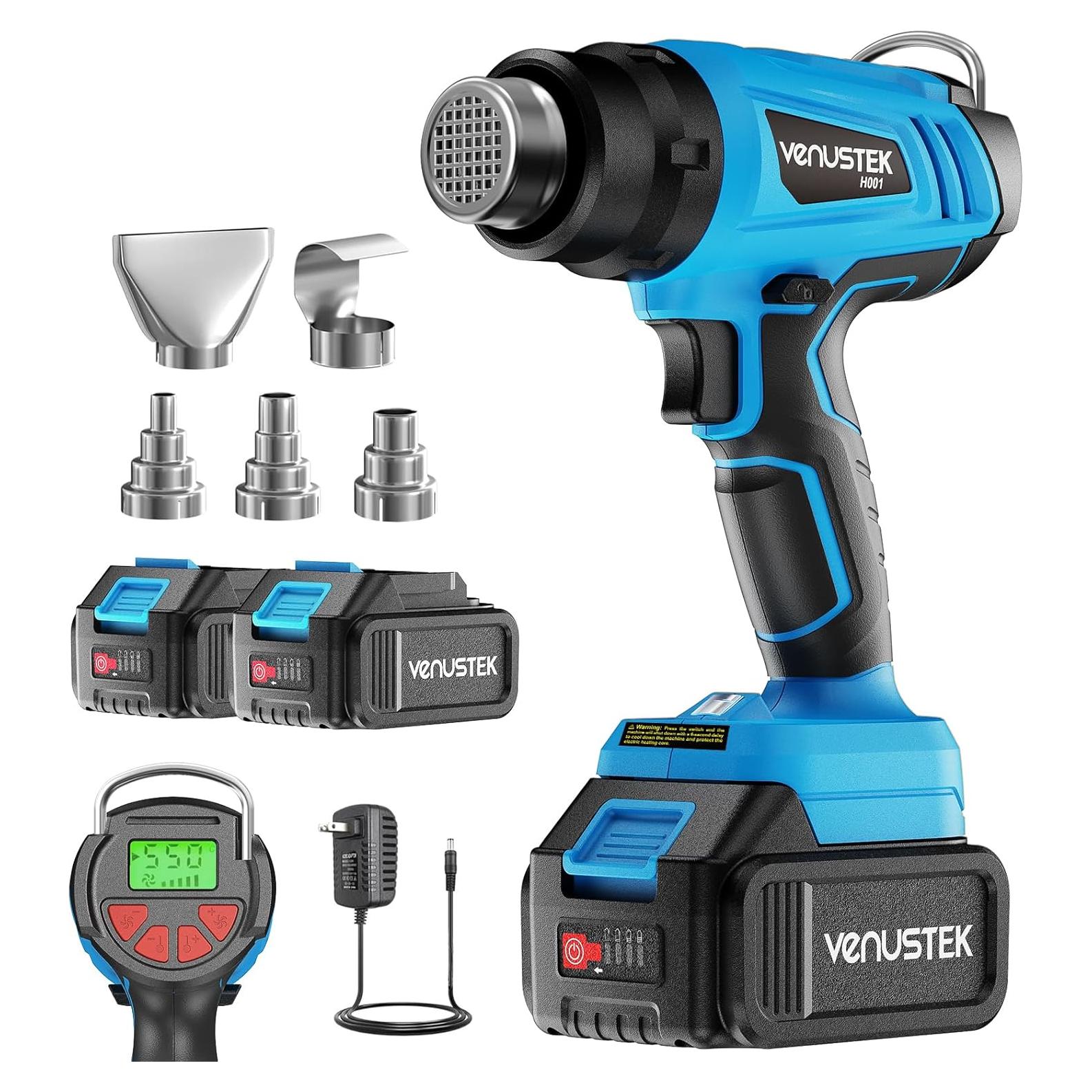 Pistola de Calor Inalámbrica VENUSTEK 20V 2 Baterías 4.0Ah