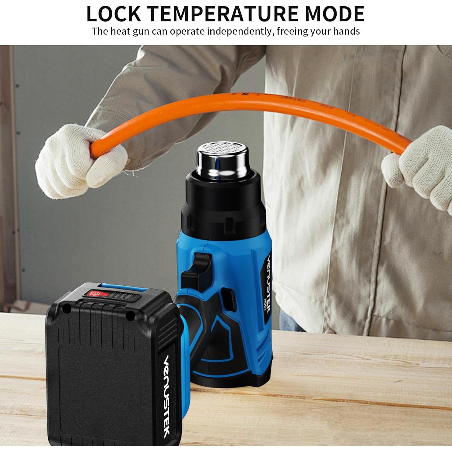 Pistola de Calor Inalámbrica VENUSTEK 20V 2 Baterías 4.0Ah