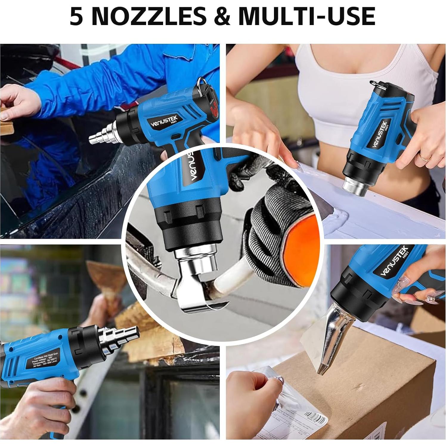 Pistola de Calor Inalámbrica VENUSTEK 20V 2 Baterías 4.0Ah