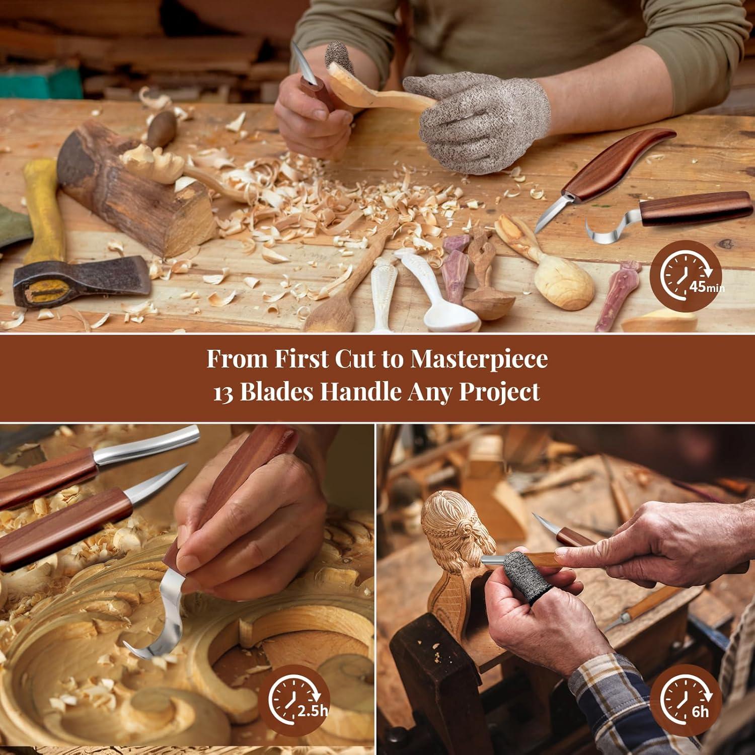 Kit de Tallado en Madera COZYGIFT 29 Piezas con Estuche