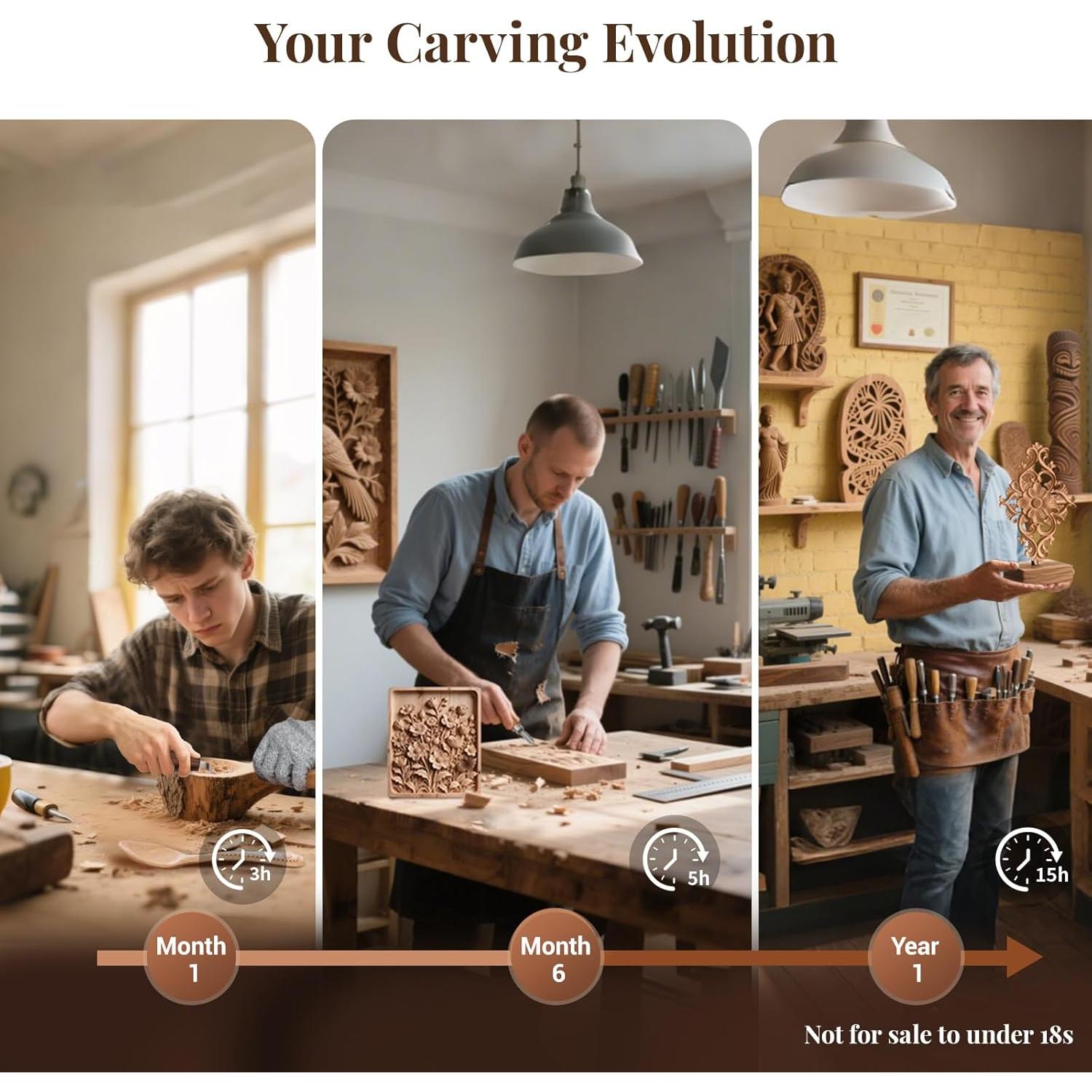 Kit de Tallado en Madera COZYGIFT 29 Piezas con Estuche