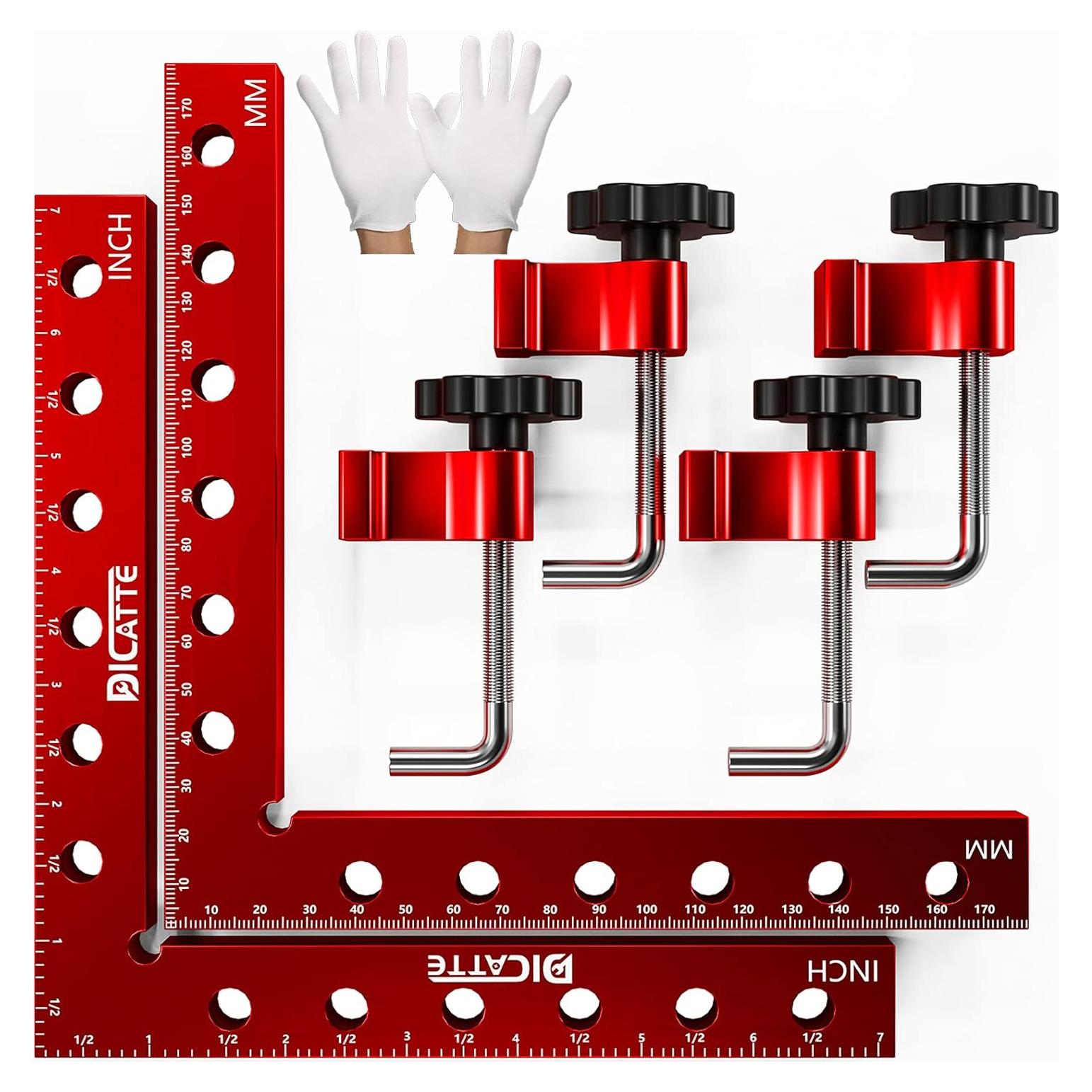 Abrazaderas de Ángulo Recto DICATTE 180mm Aluminio 2 Pcs