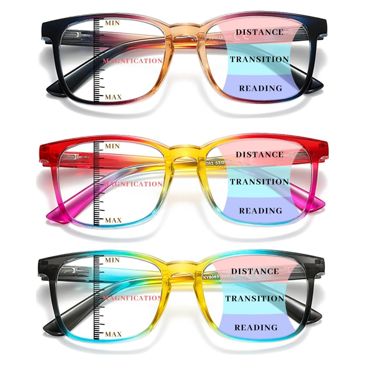 Gafas de lectura progresivas con filtro luz azul - 3 piezas