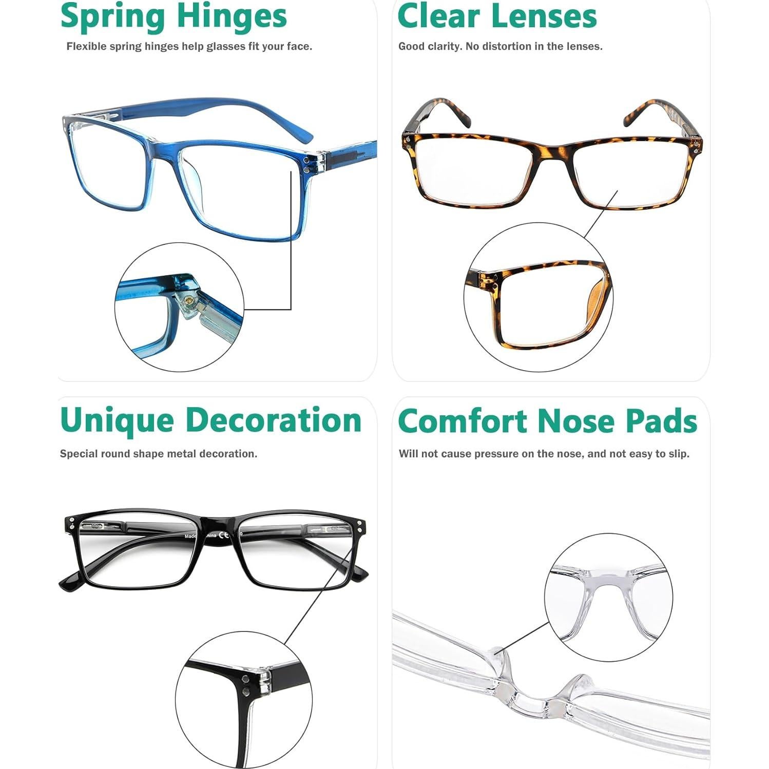 Eyekepper Lentes de Lectura Unisex 5-Pack +0.00 Asféricos