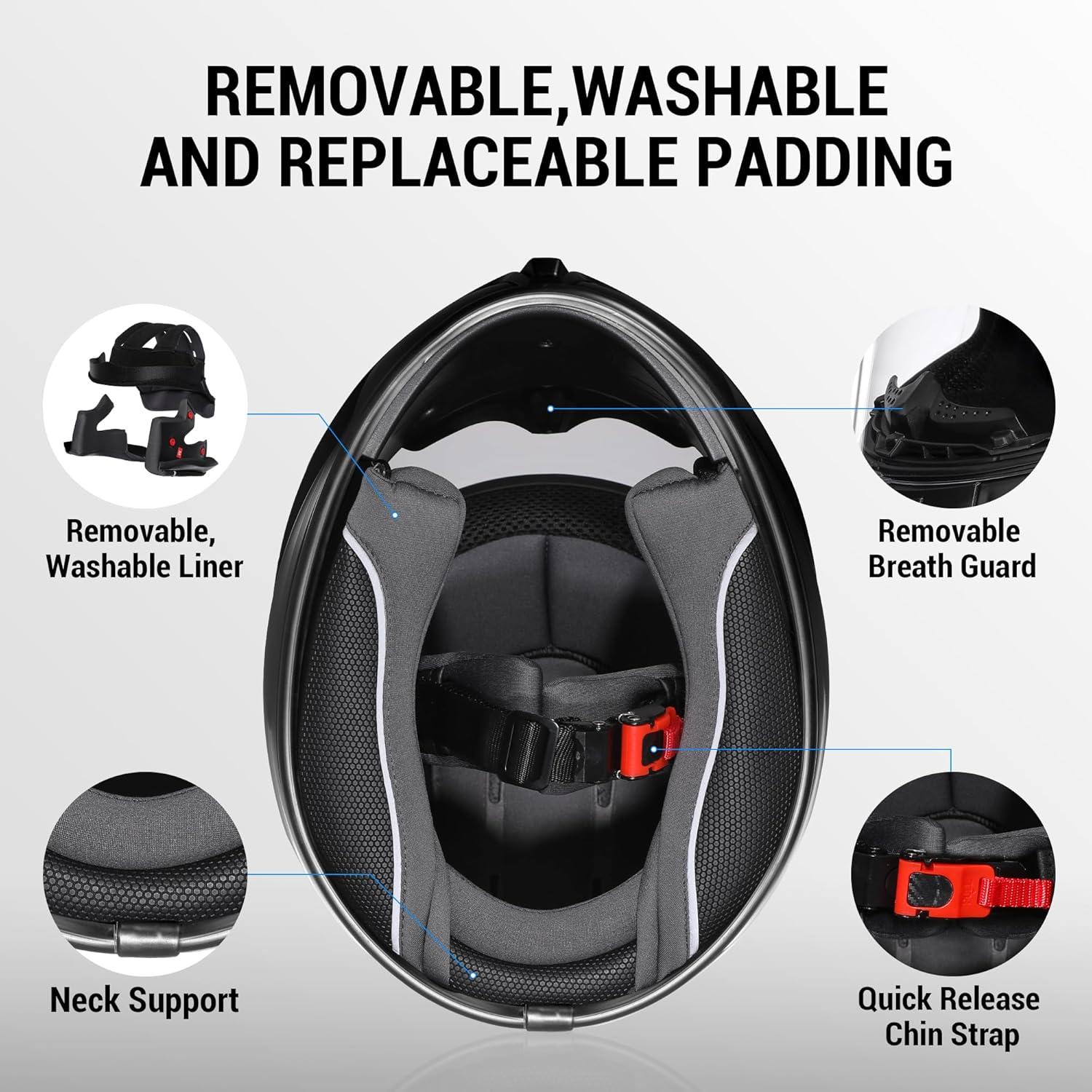 Casco Integral Ligero TRIANGLE Y002 para Niños Negro Mate