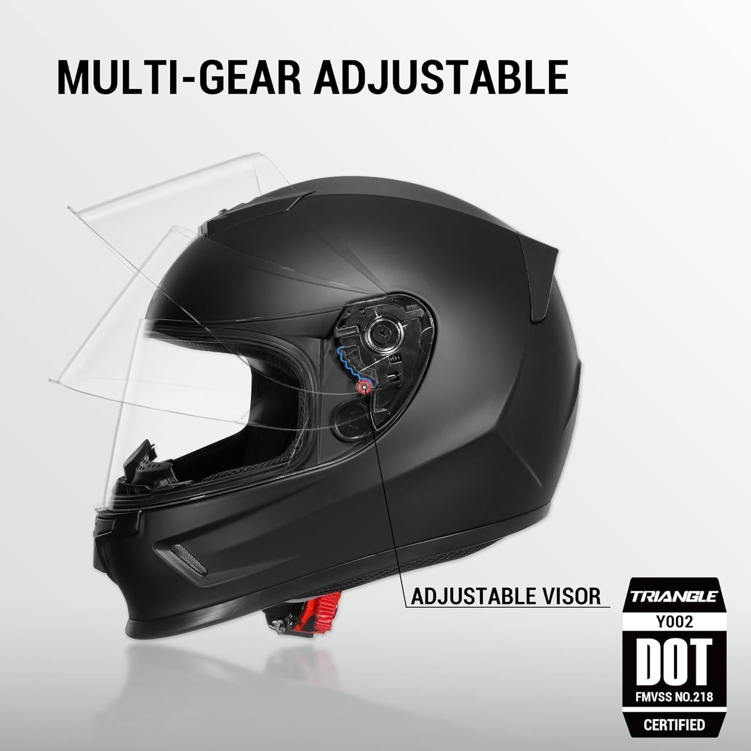 Casco Integral Ligero TRIANGLE Y002 para Niños Negro Mate