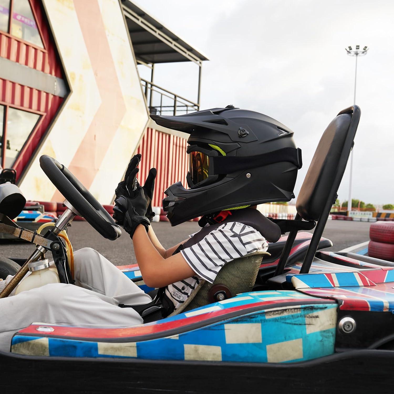 Casco de Motocross para Niños MXJ Gear F001 Llama Azul