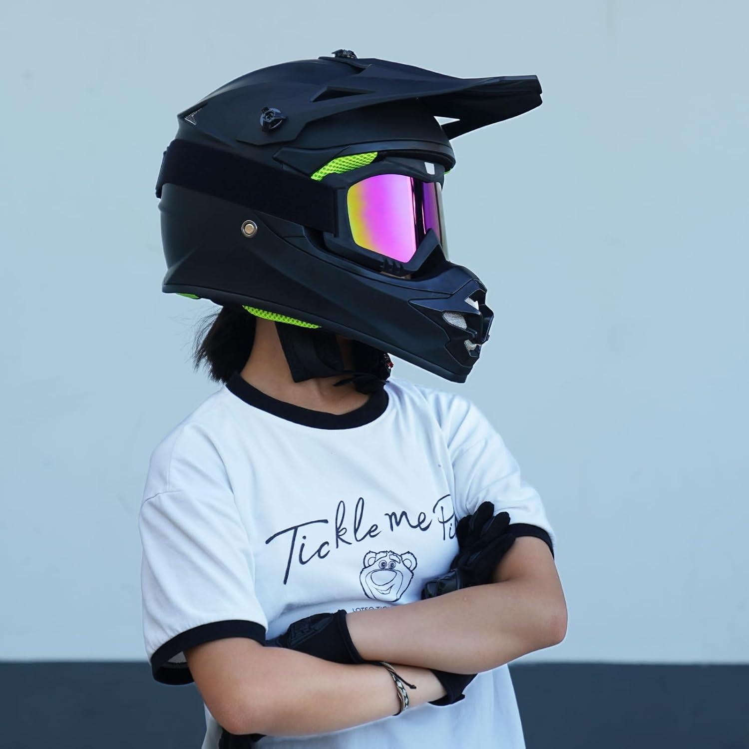 Casco de Motocross para Niños MXJ Gear F001 Llama Azul