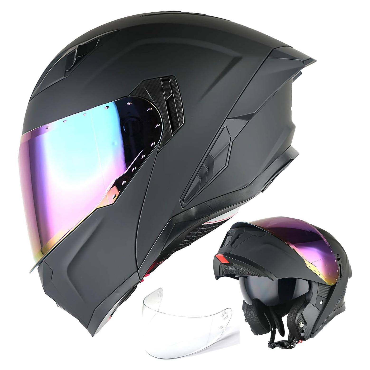 Casco Modular 1Storm KT928 para Motocicleta Doble Visor UV