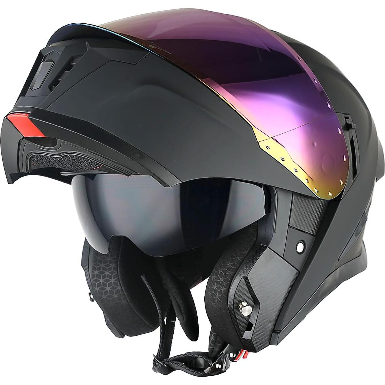 Casco Modular 1Storm KT928 para Motocicleta Doble Visor UV