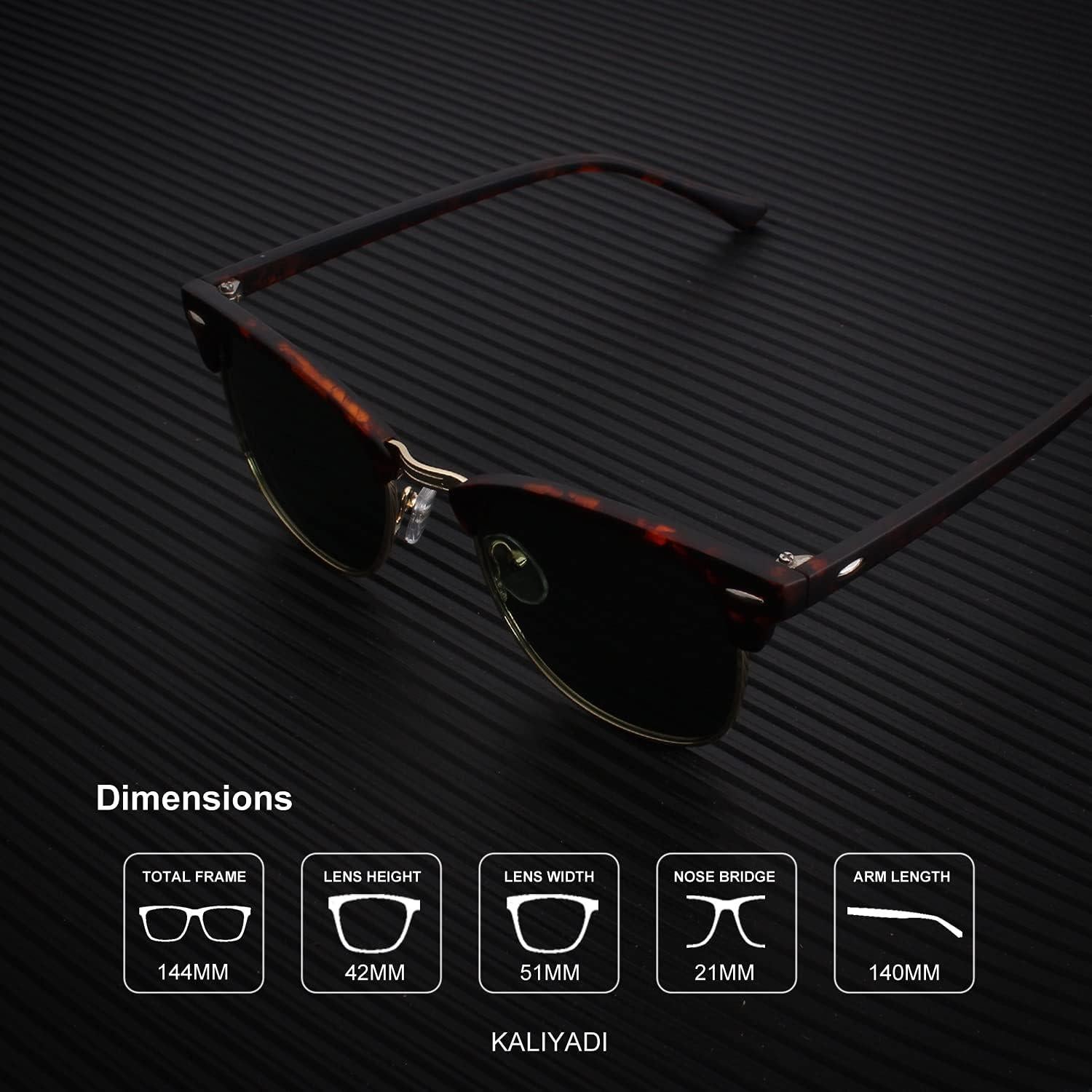 Gafas de Sol Polarizadas KALIYADI Unisex Semi-Aro HD