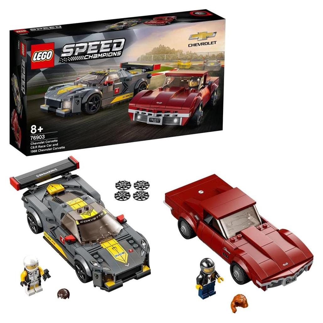 LEGO 76903 Campeones de Velocidad Chevrolet Corvette C8.R y 1969