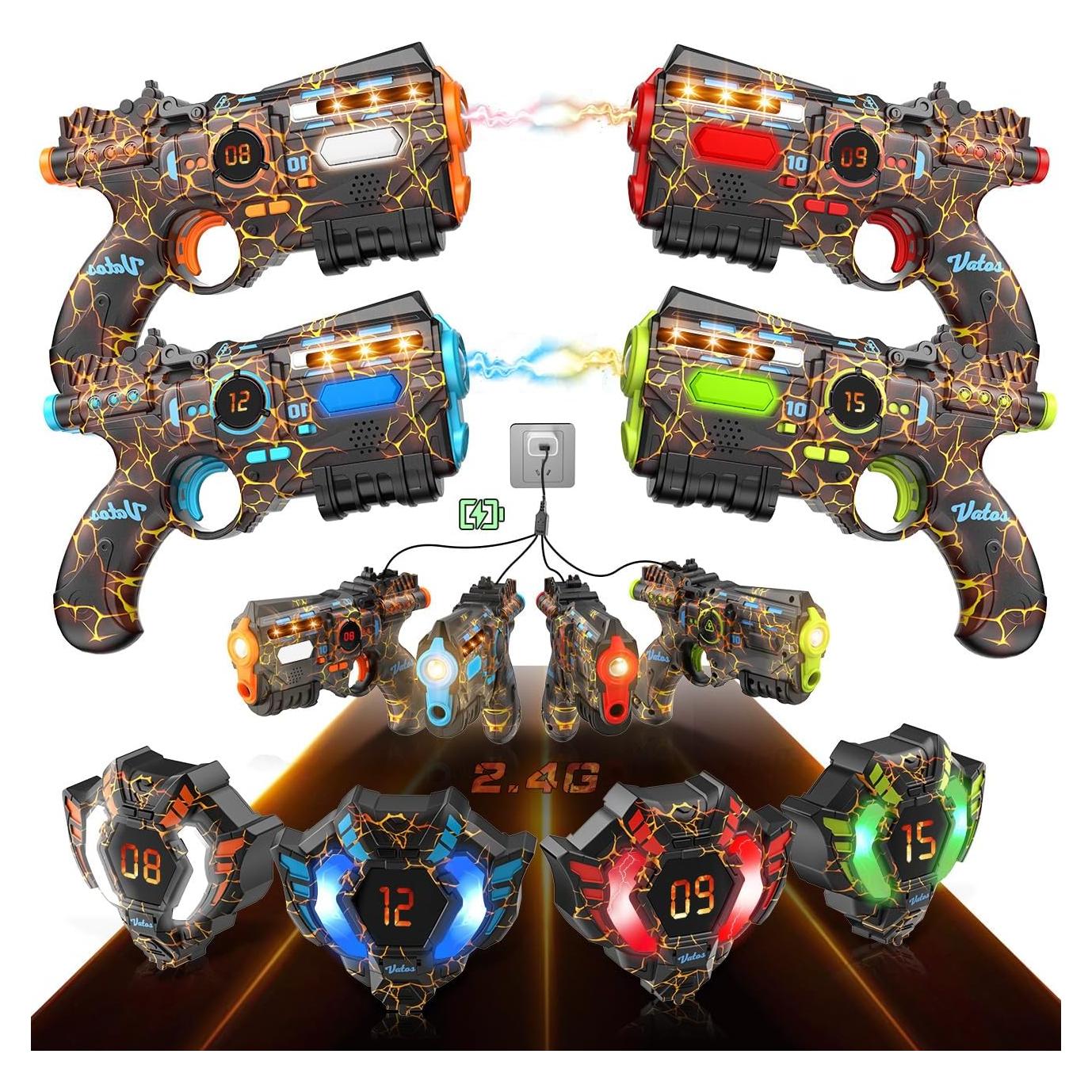 Conjunto Laser Tag Recargable VATOS para 4 Jugadores - 2.4GHz