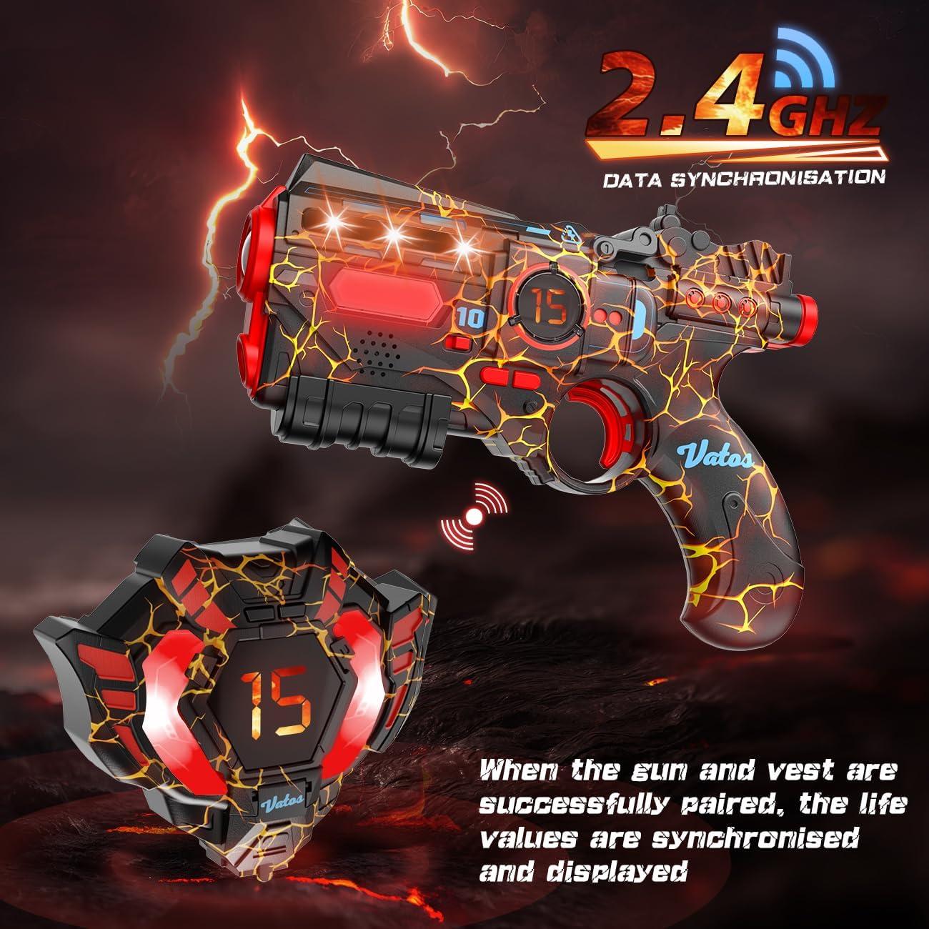 Conjunto Laser Tag Recargable VATOS para 4 Jugadores - 2.4GHz