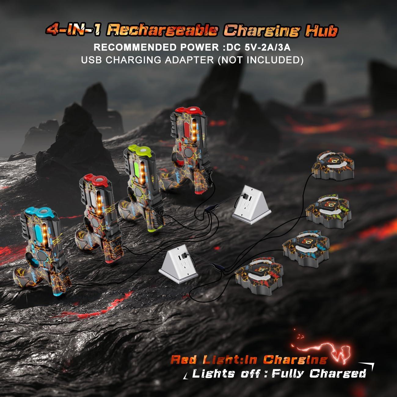 Conjunto Laser Tag Recargable VATOS para 4 Jugadores - 2.4GHz