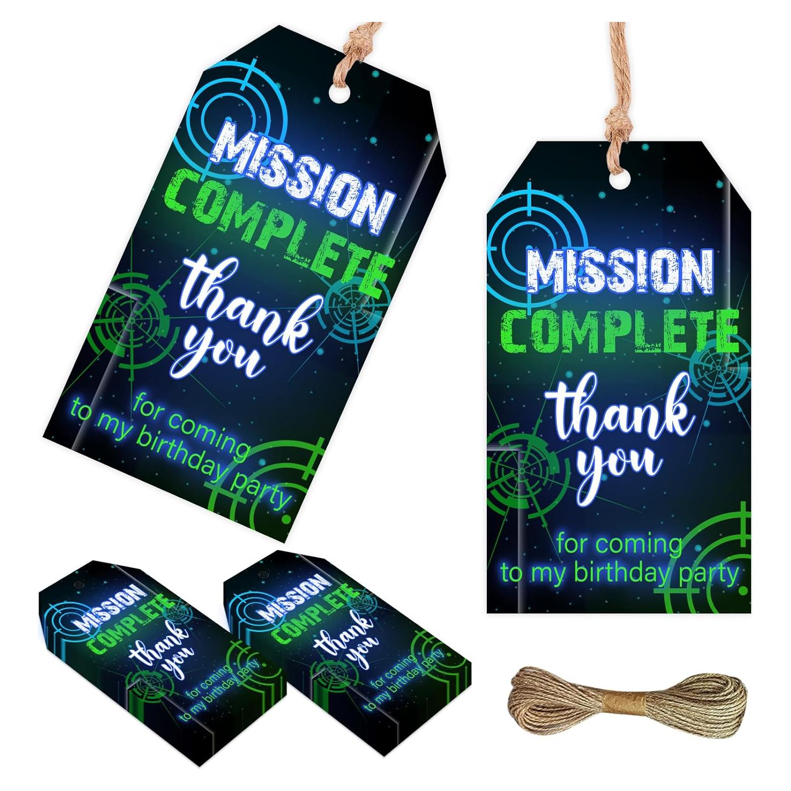 Etiquetas de Agradecimiento Laser Tag Fangleland 50 Unidades Azul