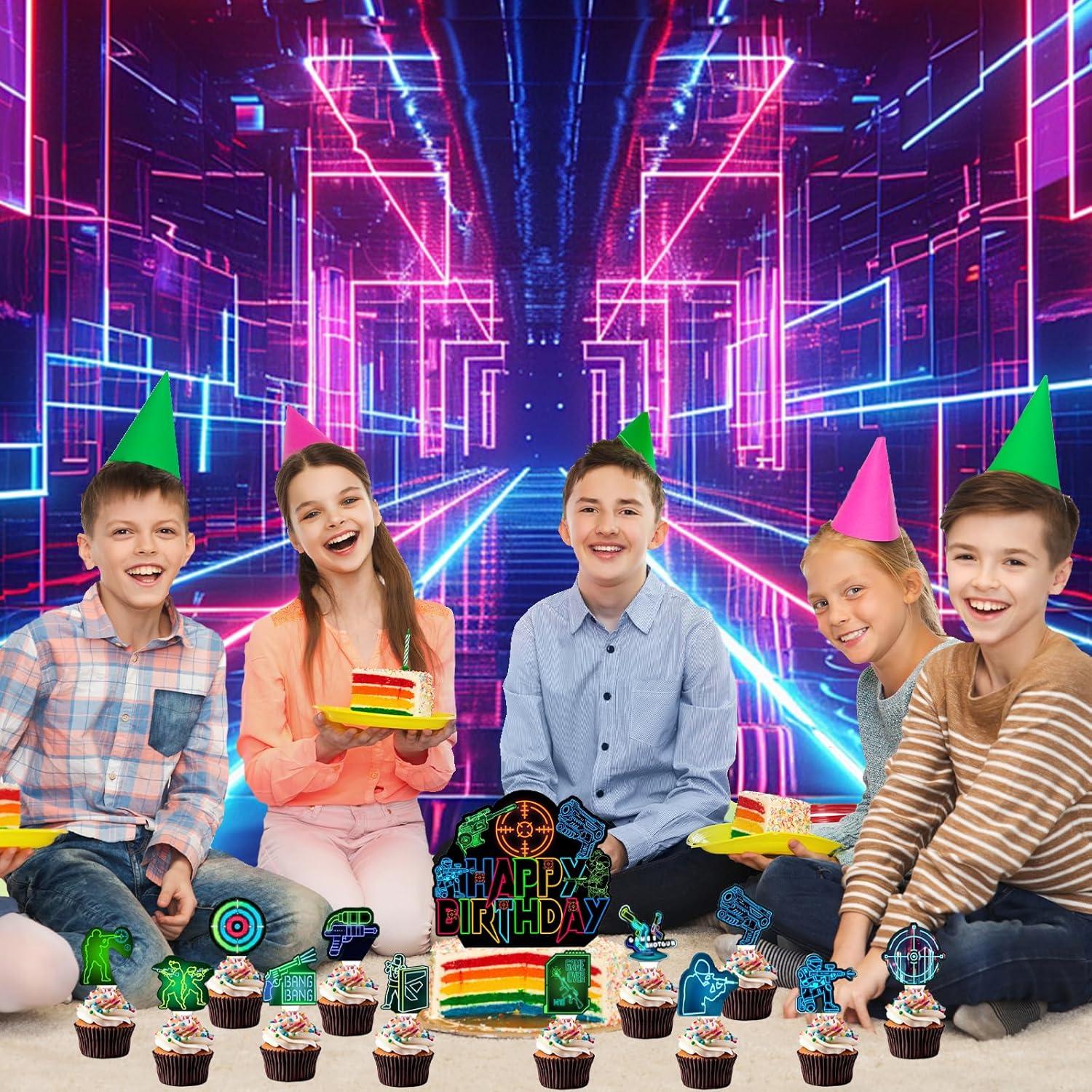 Decoraciones de Cupcakes Laser Tag QIan&CCaiLya - 36 Piezas