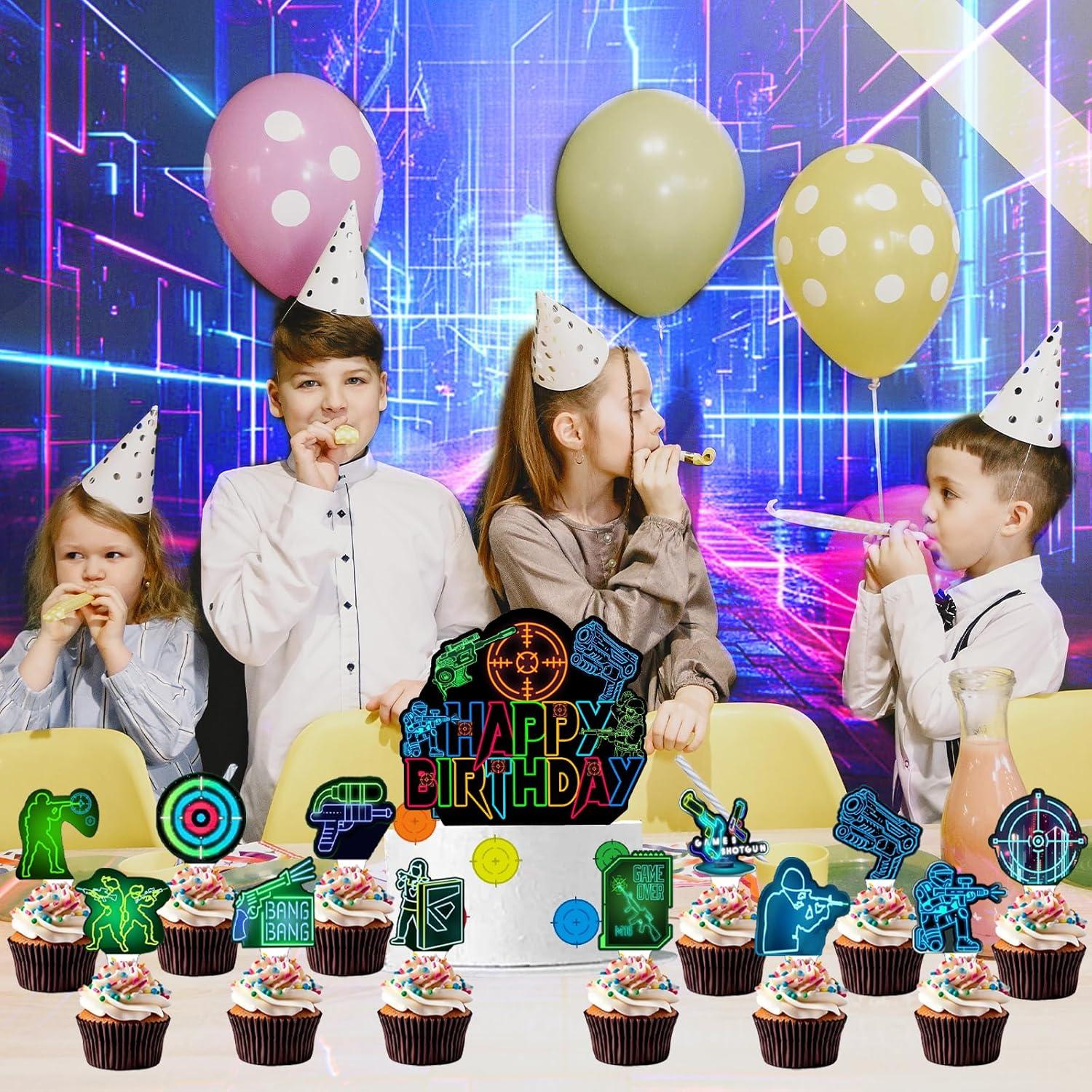 Decoraciones de Cupcakes Laser Tag QIan&CCaiLya - 36 Piezas