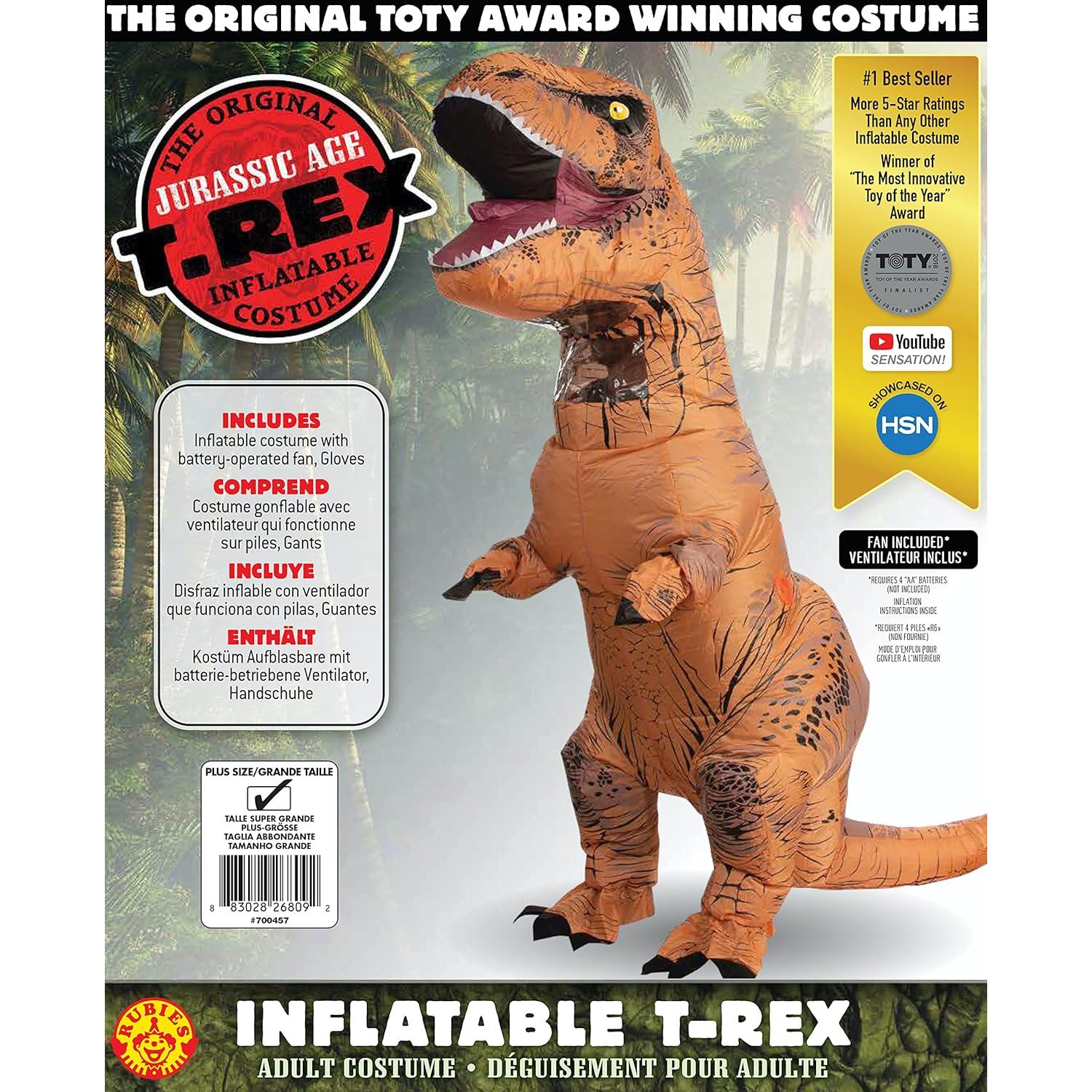Disfraz Inflable T-Rex Rubie's para Adultos Fiesta Halloween