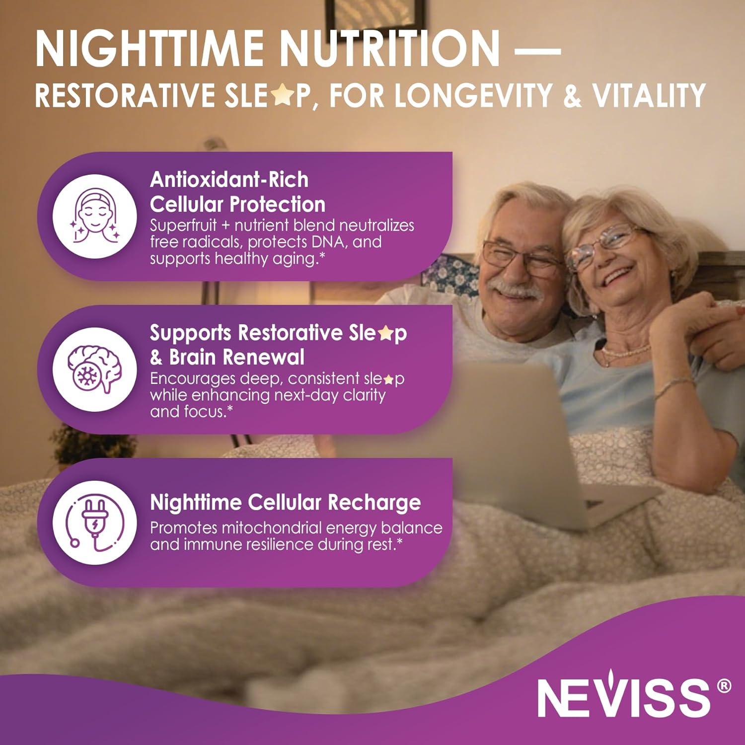 Melatonina 100mg NEVISS con CoQ10 y Antioxidantes 75 Gelatinas