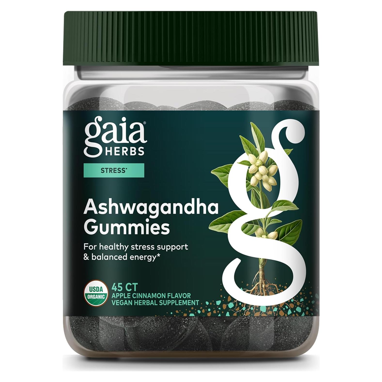 Gomas Orgánicas de Ashwagandha Gaia Herbs - 45 Unidades