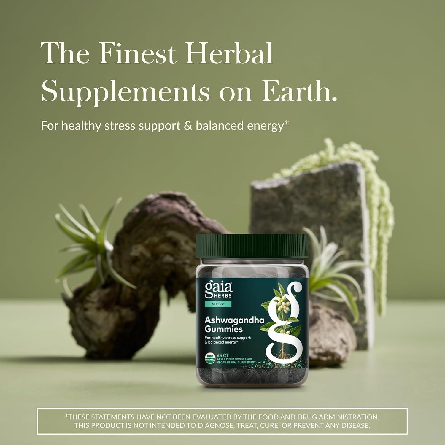 Gomas Orgánicas de Ashwagandha Gaia Herbs - 45 Unidades