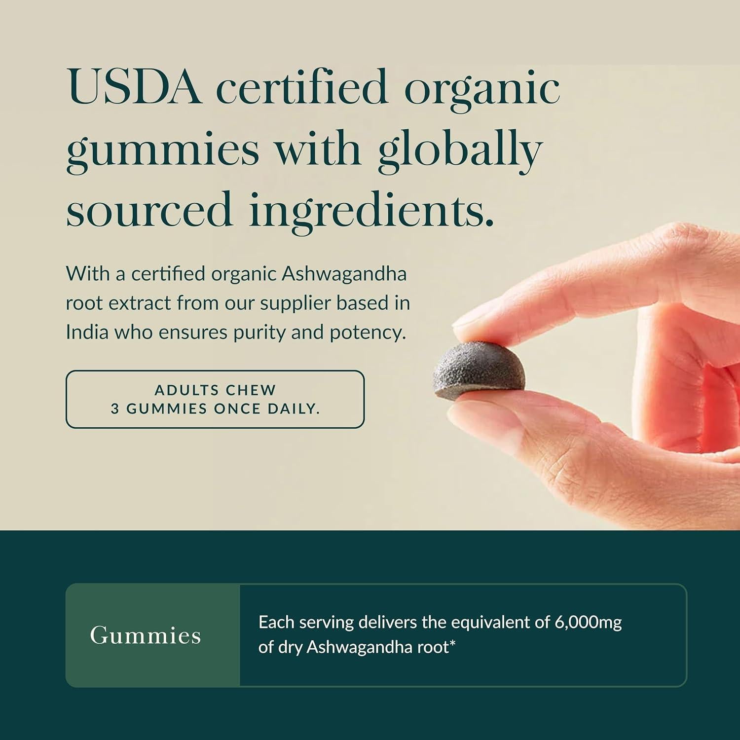 Gomas Orgánicas de Ashwagandha Gaia Herbs - 45 Unidades