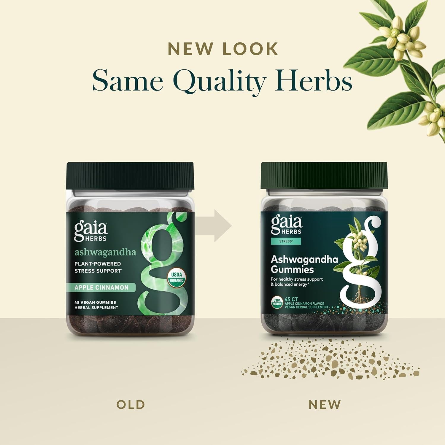 Gomas Orgánicas de Ashwagandha Gaia Herbs - 45 Unidades